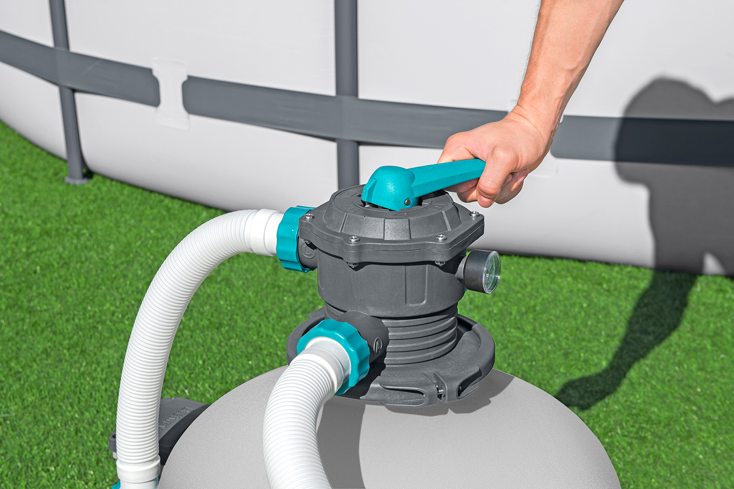 Sandfilteranlage mit Zeitschaltuhr 11.355 l/h, 500 W Sandfilteranlage mit Zeitschaltuhr 11.355 l/h, 500 W