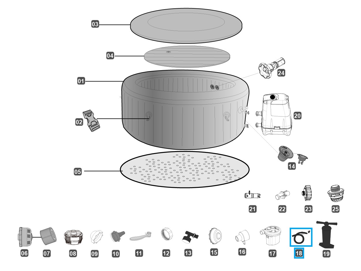 Bestway® Spare Part Inflation Hose for Palm Springs SPA