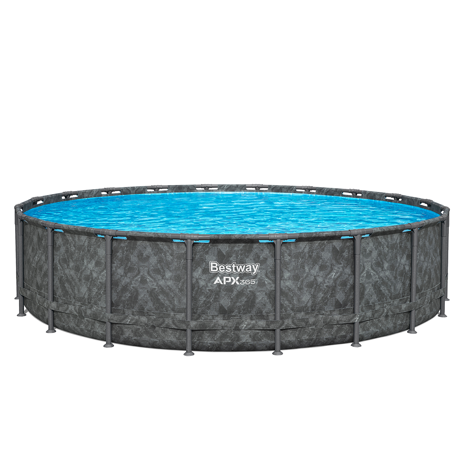 APX365™ Winterfester Solo Pool ohne Zubehör Ø 610 x 132 cm, Marmor-Optik (Dunkel), rund