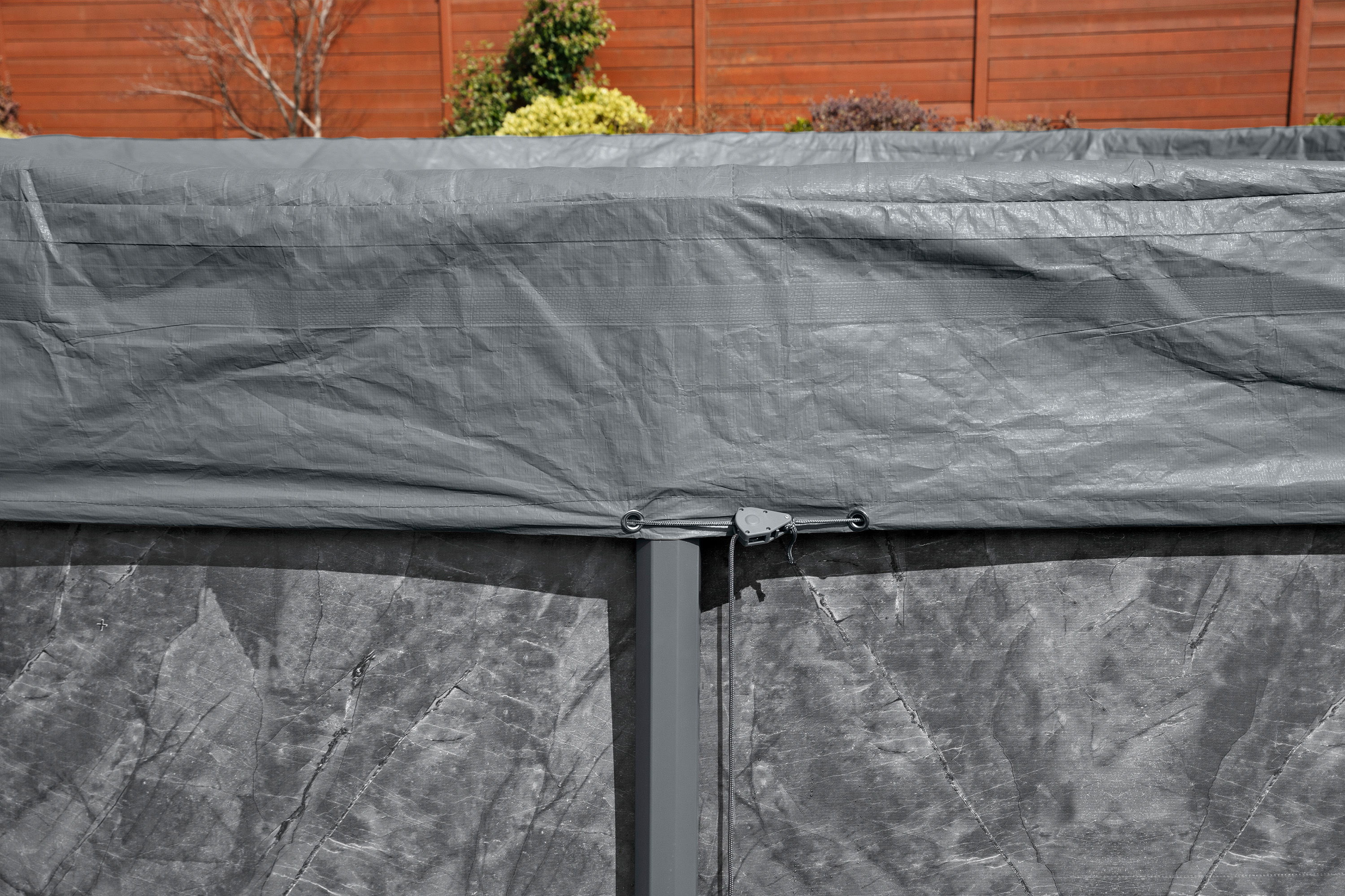 Winterfeste Premium Abdeckplane Ø 671 cm, grau, rund