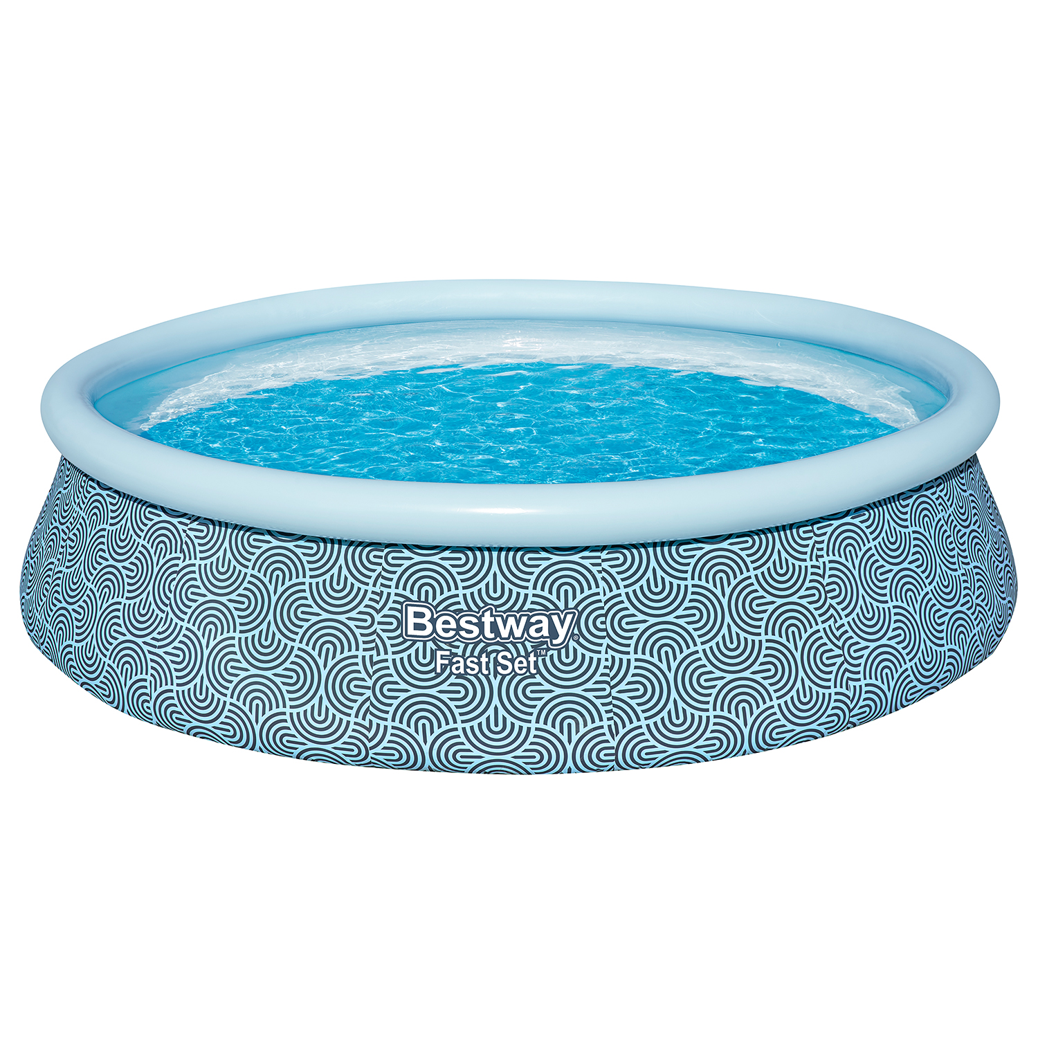 Fast Set™ Aufstellpool-Set mit Filterpumpe Ø 457 x 107 cm, Grafisches Liniendesign, rund