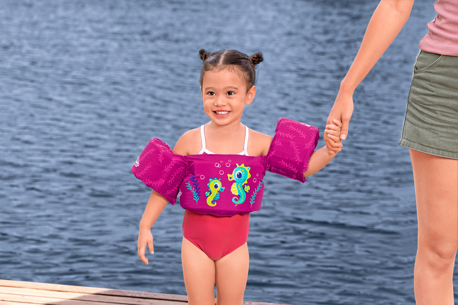 Puddle Jumper® Schwimmflügelweste Kleines Seepferdchen mit Textilbezug, 2-6 Jahre