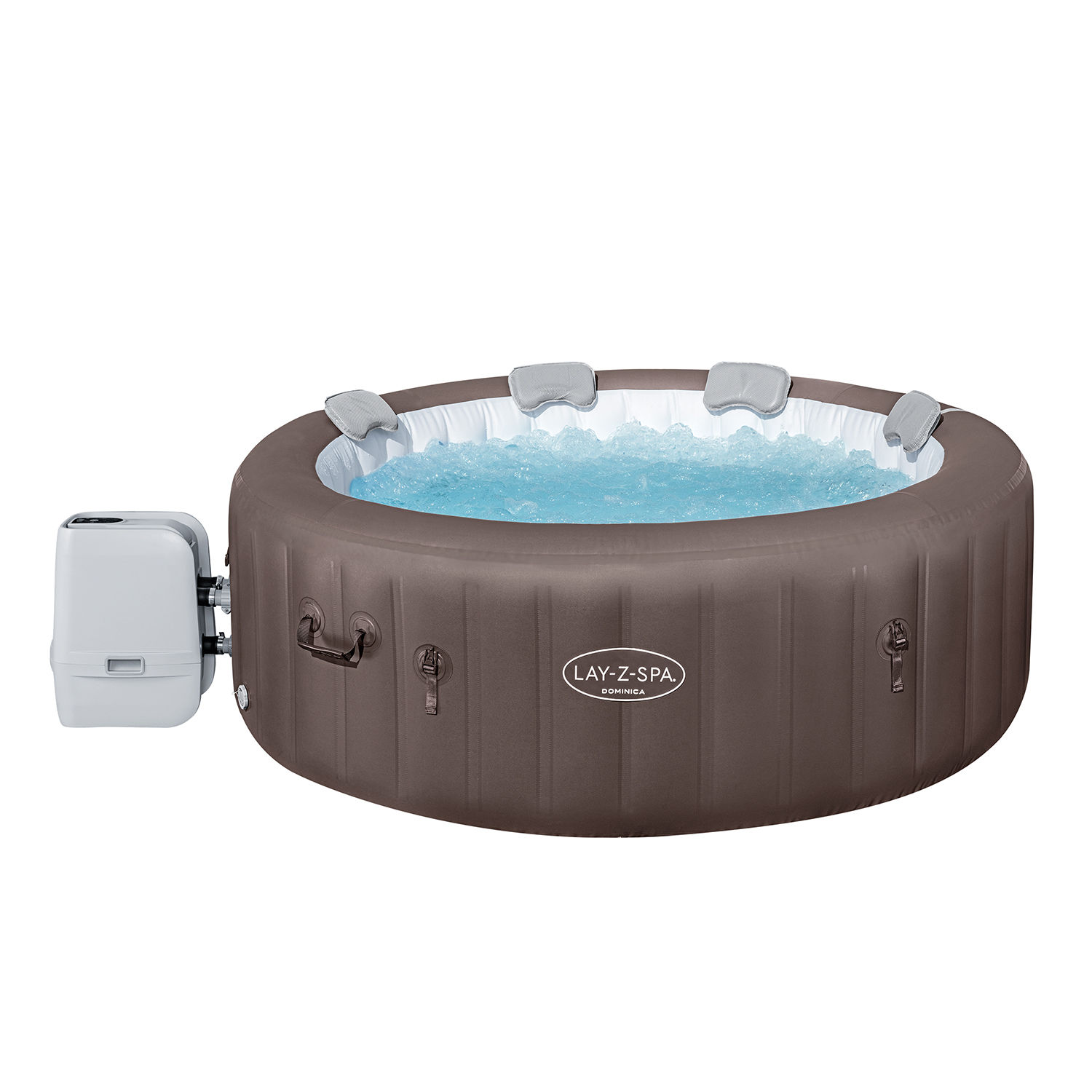 LAY-Z-SPA® Energiespar-Whirlpool Dominica HydroJet™ mit App-Steuerung, für 6 Personen Ø 196 x 71 cm, Urbanbraun