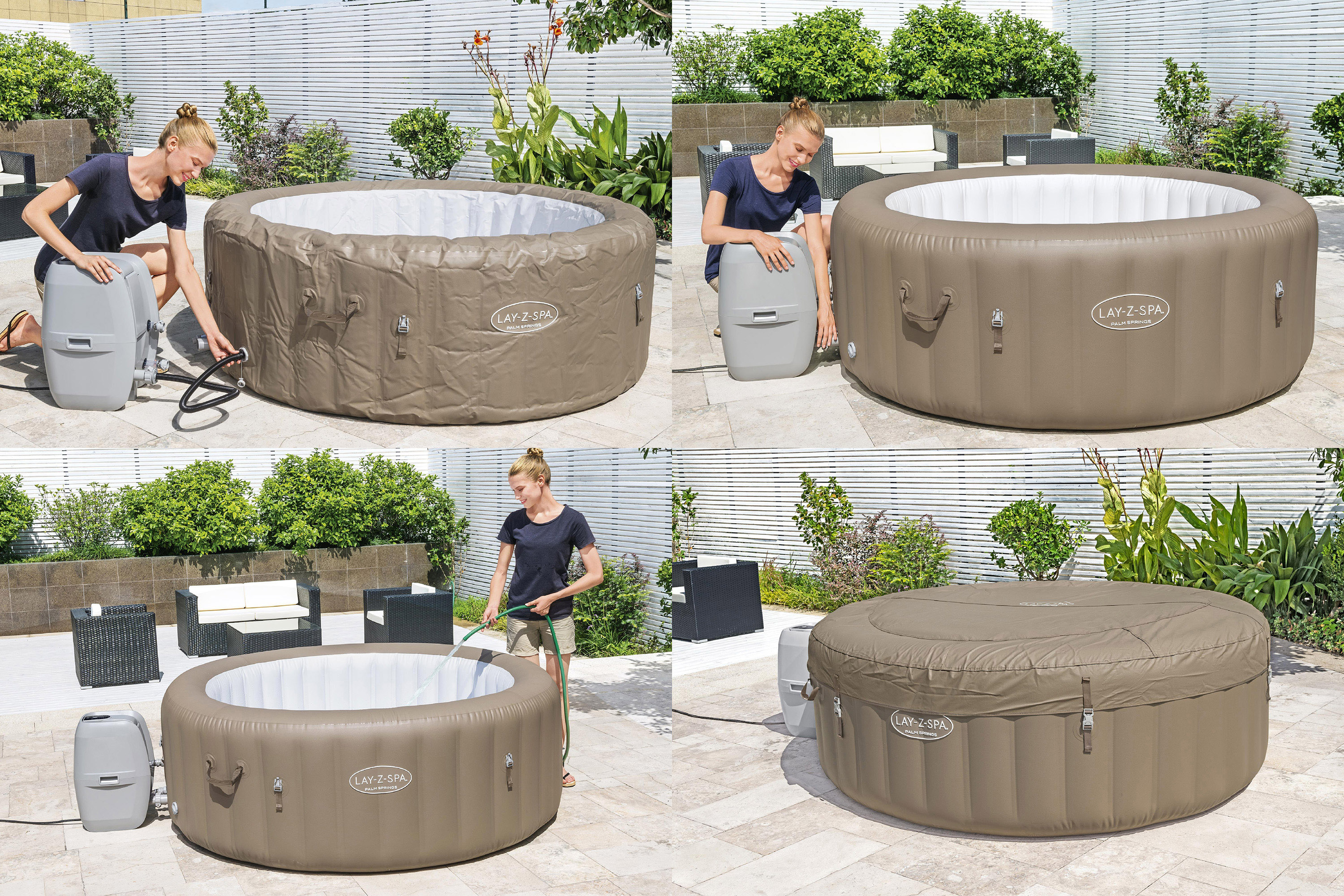 LAY-Z-SPA® Whirlpool Palm Springs AirJet™ Ø 196 x 71 cm, rund