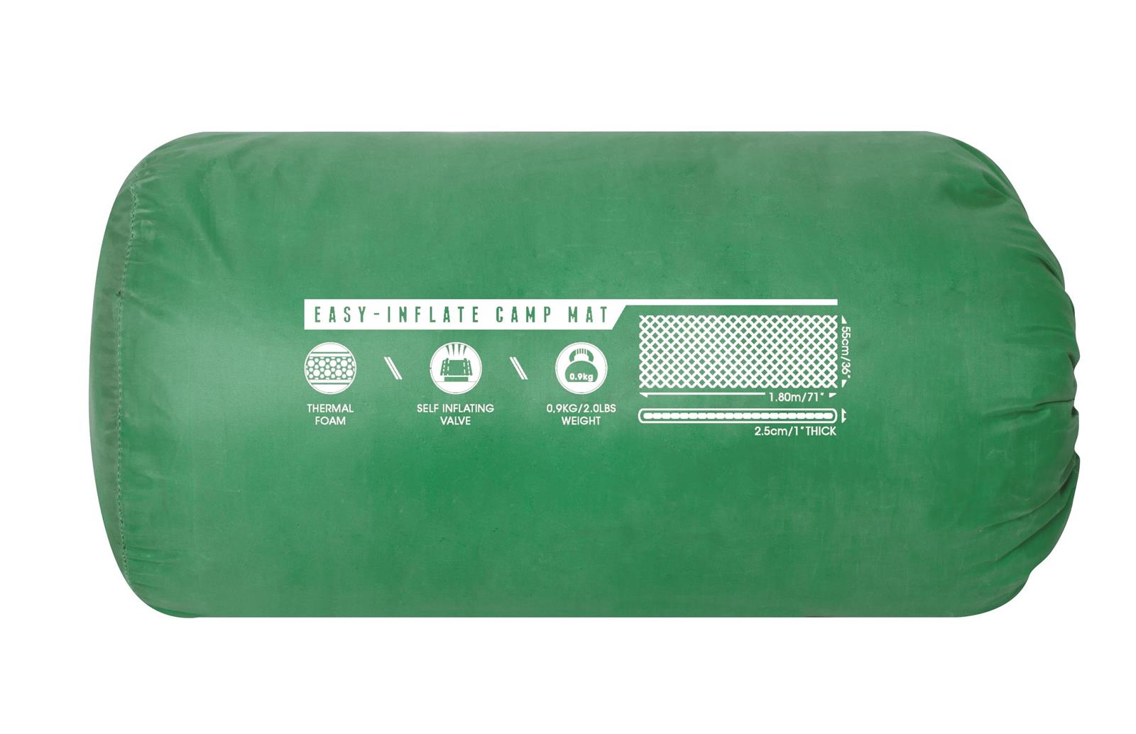 Pavillo™ 71" x 20" x 1"/1.80m x 50cm x 2.5cm Easy-Inflate Camp Mat