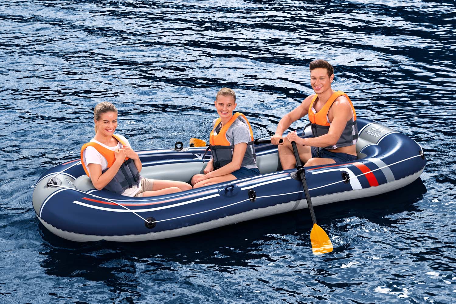 Hydro-Force™ Schlauchboot-Set für 3 Erwachsene + Kind Treck X3 307 x 126 x 39 cm