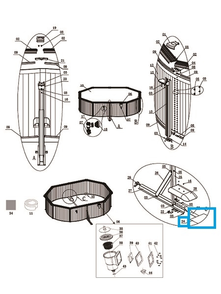 STEEL BELT COVER FOR 16.4'/20' HYDRIUM OVAL POOL