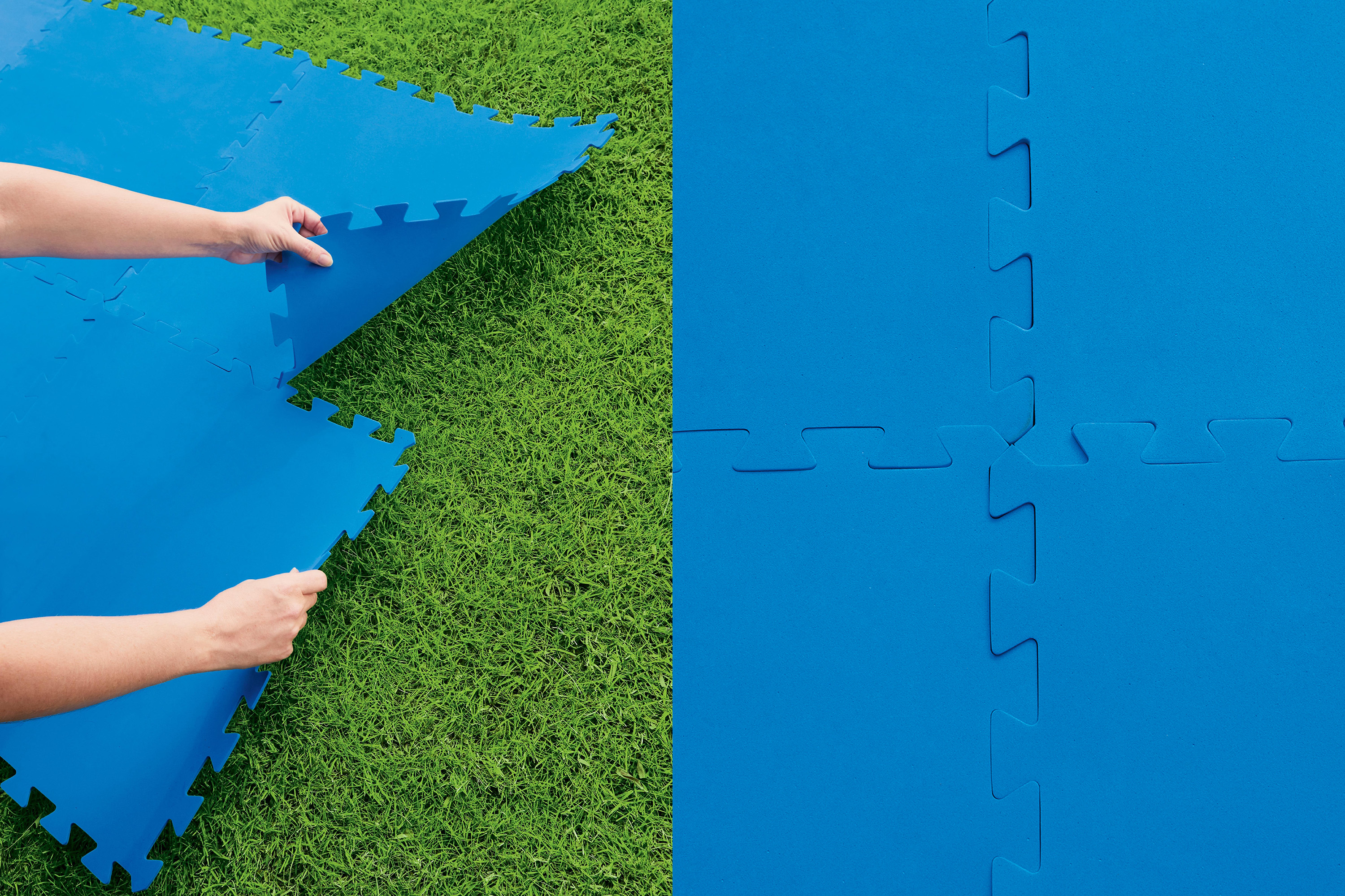 Pool Bodenschutzfliesen Set 9 Stück á 50 x 50 cm, blau Pool Bodenschutzfliesen Set 9 Stück á 50 x 50 cm, blau