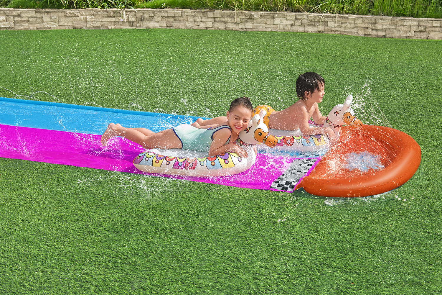 H2OGO!® 2-Personen -Wasserrutsche Lama 487 x 138 cm