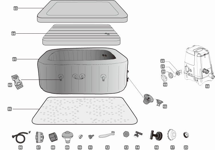 Bestway® Spare Part Wrench for LAY-Z-SPA® Hawaii HydroJet Pro™/PalmSprings HydroJet™ whirlpools