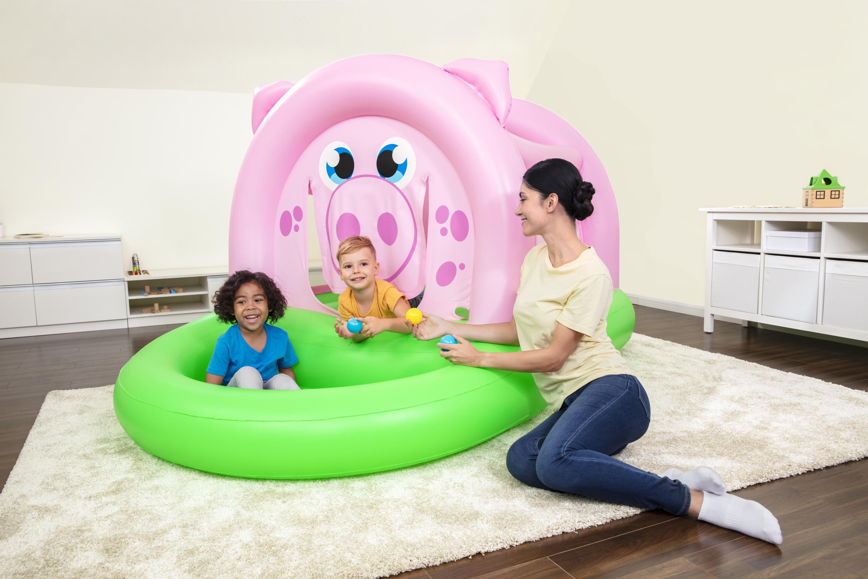 Up, In & Over™ 7'10" x 64" x 54"/2.39m x 1.62m x 1.37m Oinkster Pig Bouncer and Ball Pit