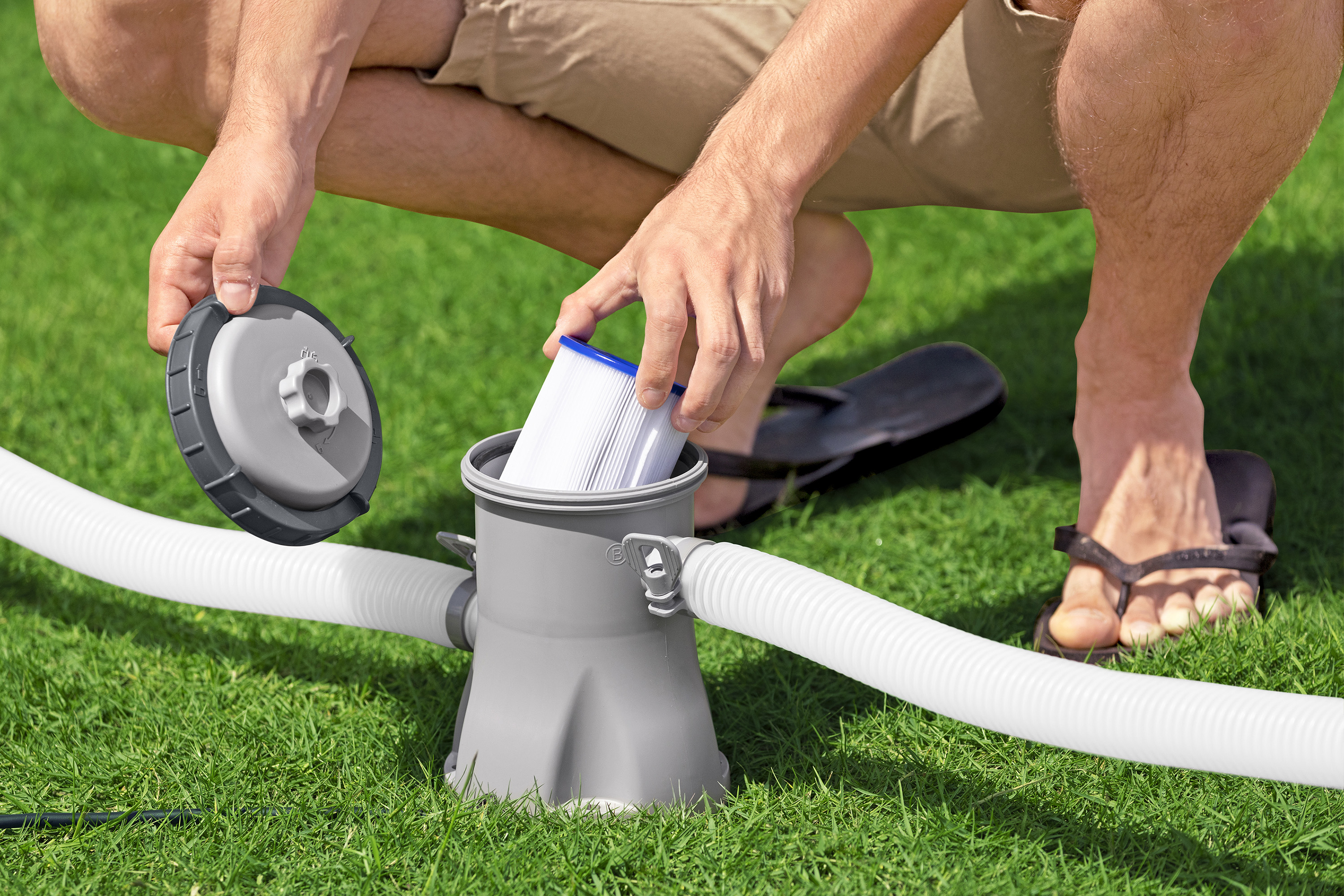 Steel Pro MAX™ Frame Pool Set mit Filterpumpe 305 x 200 x 84 cm, grau, oval