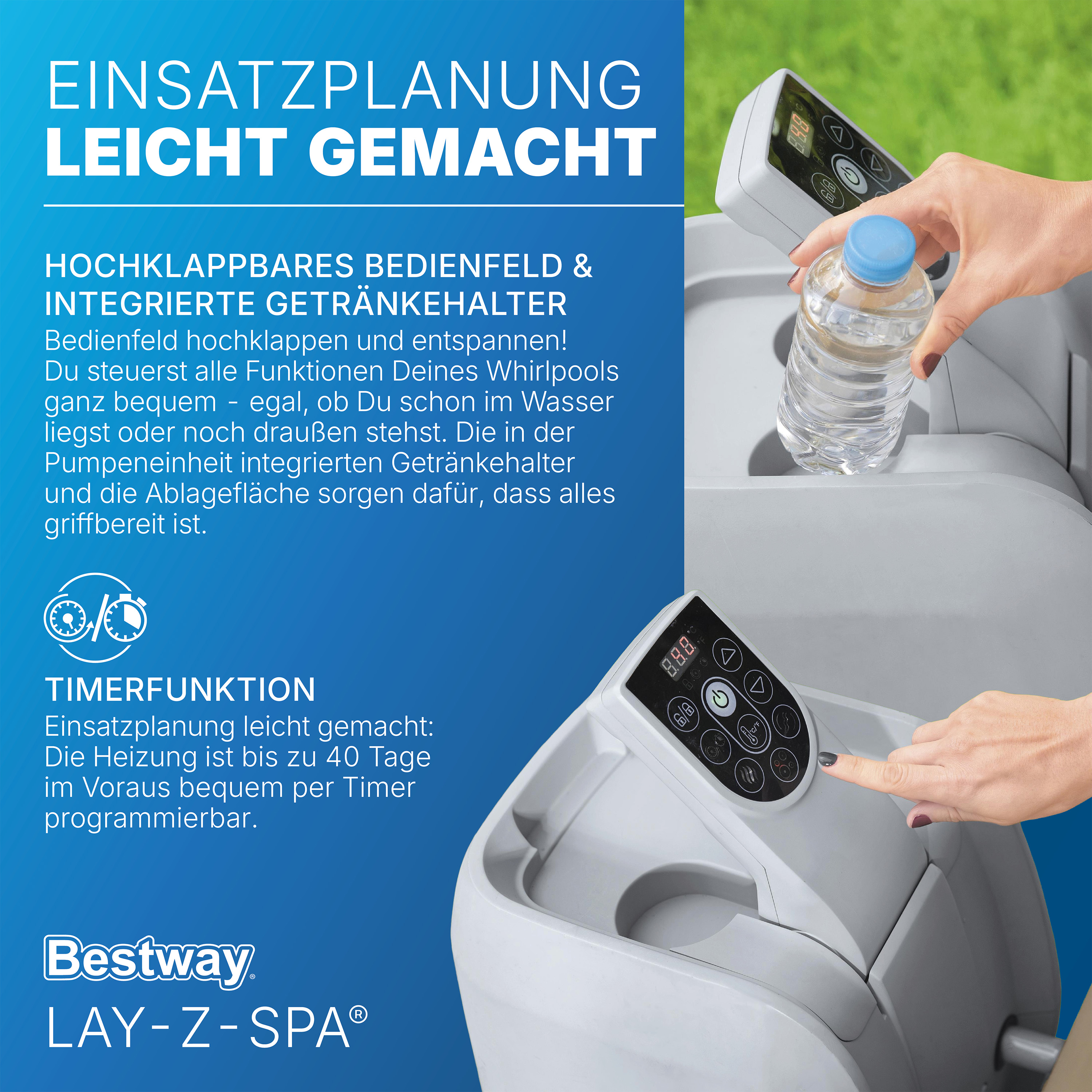 LAY-Z-SPA® Whirlpool Palm Springs AirJet™ Ø 196 x 71 cm, rund