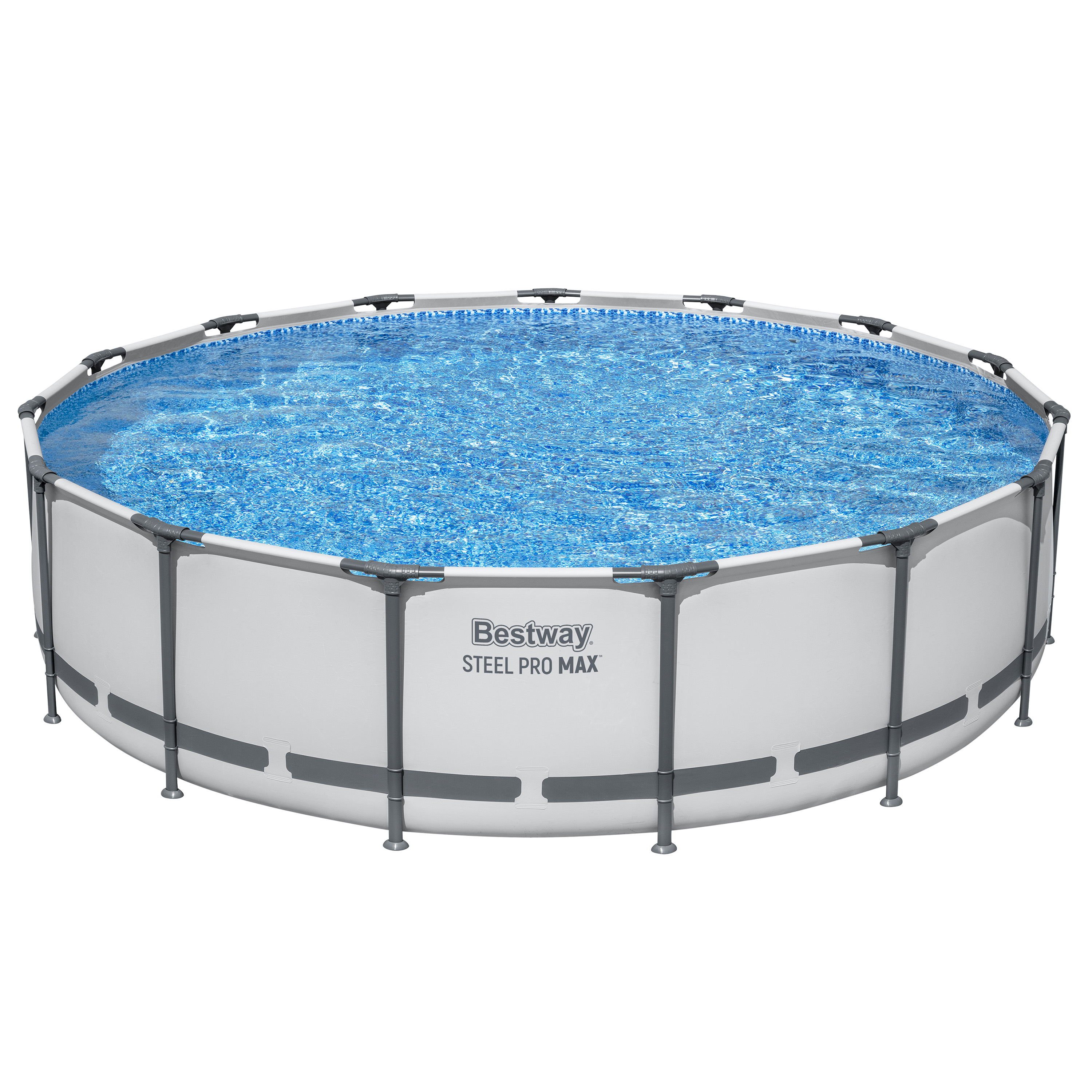 Steel Pro MAX™ Frame Pool Komplett Set mit Filterpumpe Ø 457 x 107 cm, lichtgrau, rund