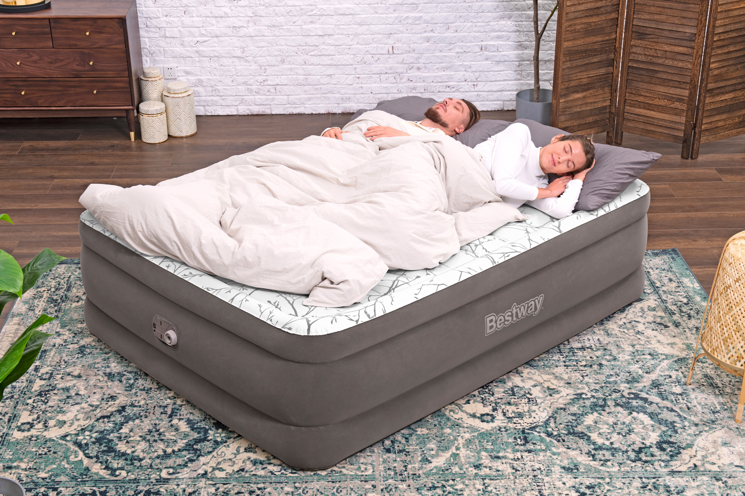 TriTech™ Doppelluftbett Fashion Flock™ mit integrierter Elektropumpe 203 x 152 x 56 cm