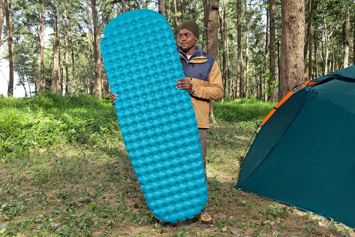 Aufblasbare Single-XL-Isomatte AlpineLite™ für Mumienschlafsäcke 183 x 63,5 x 7,5 cm
