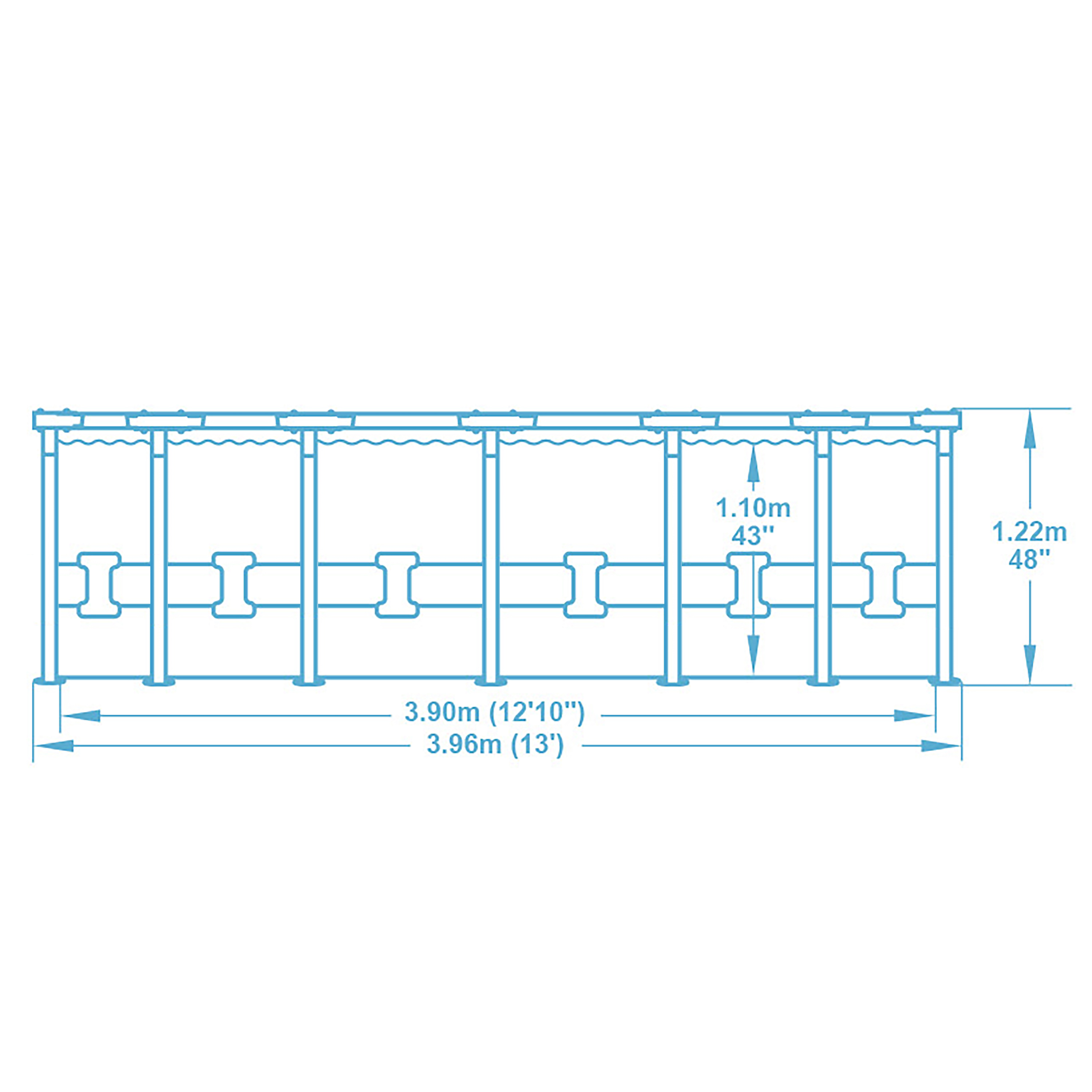 Steel Pro MAX™ Frame Pool Komplett-Set mit Filterpumpe Ø 396 x 122 cm, lichtgrau, rund