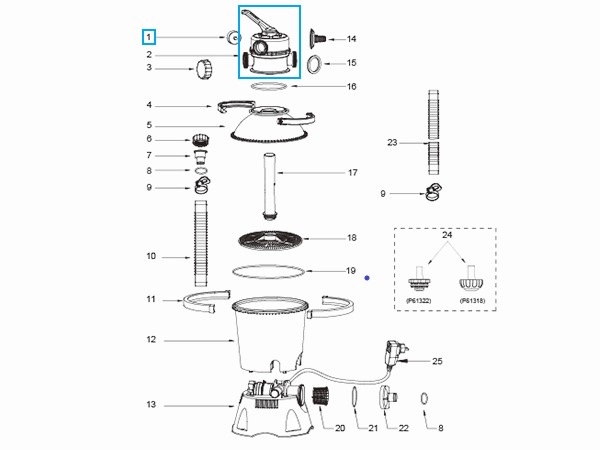 Bestway® Spare Part Control valve for Flowclear™ sand filter unit (58397, 58400, 58404)
