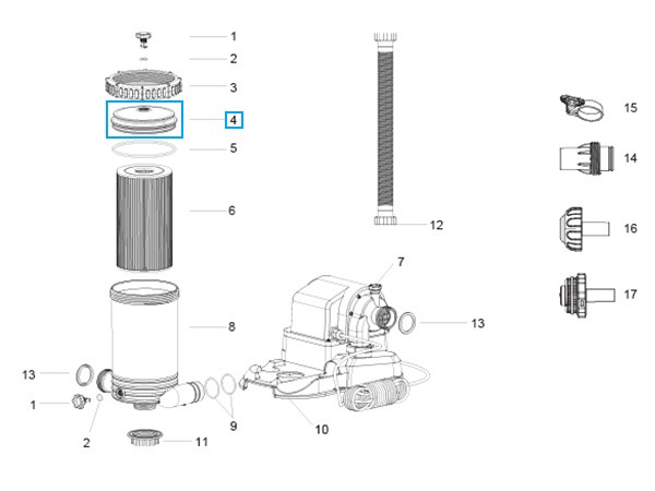 Bestway® Spare Part Cover retainer (white) for Flowclear™ filter unit  (58391) Bestway® Spare Part Cover retainer (white) for Flowclear™ filter unit  (58391)