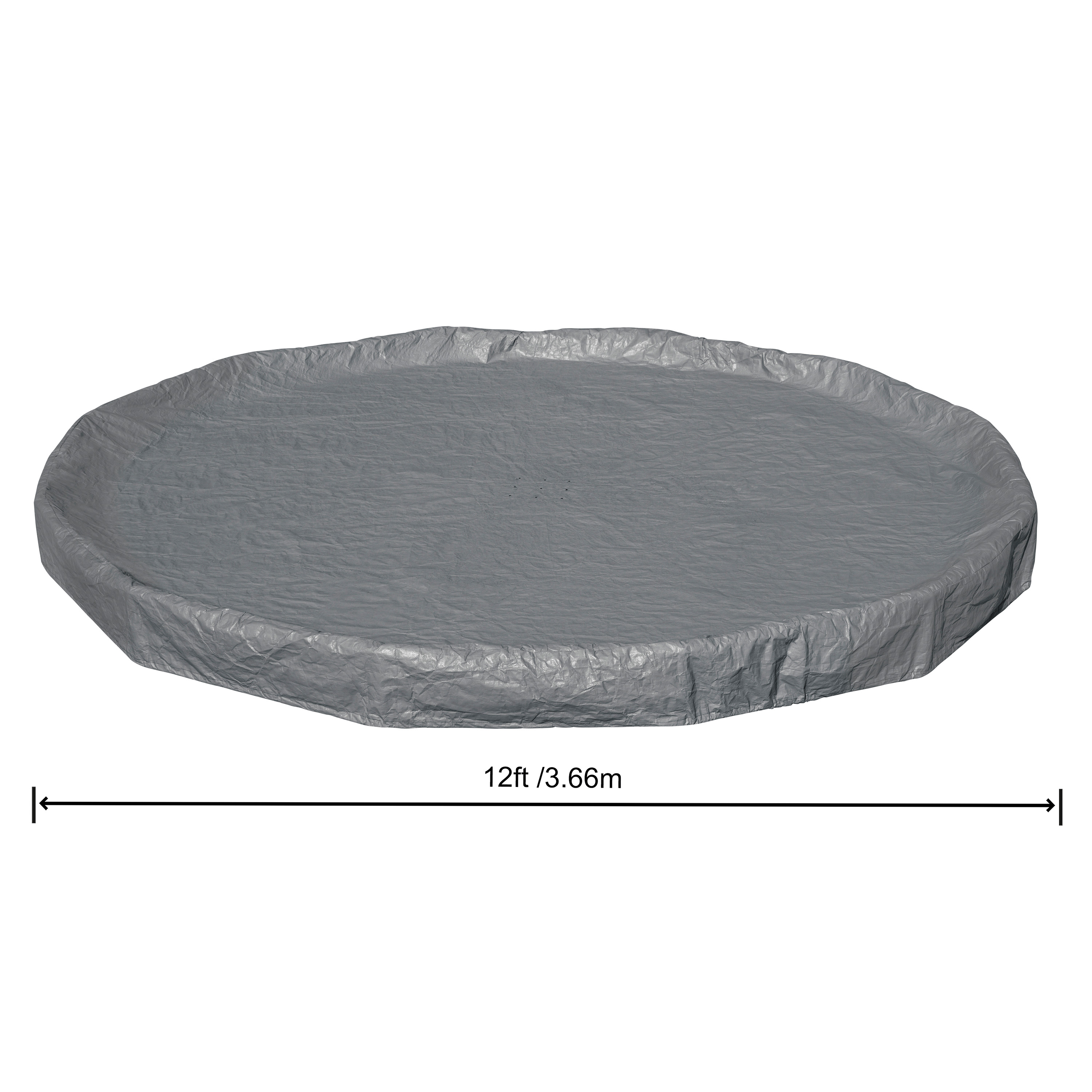 Winterfeste Premium Abdeckplane Ø 370 cm, grau, rund