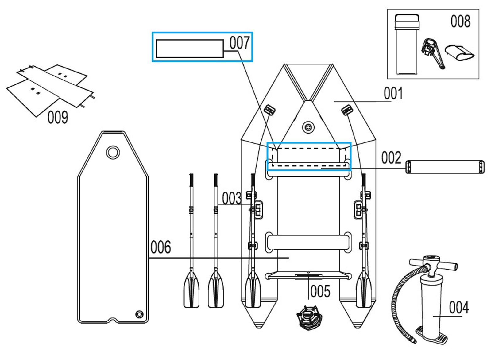 Bestway® Spare Part Floor plate for Hydro-Force™ sport boat Mirovia Pro 280 x 152 x 42 cm