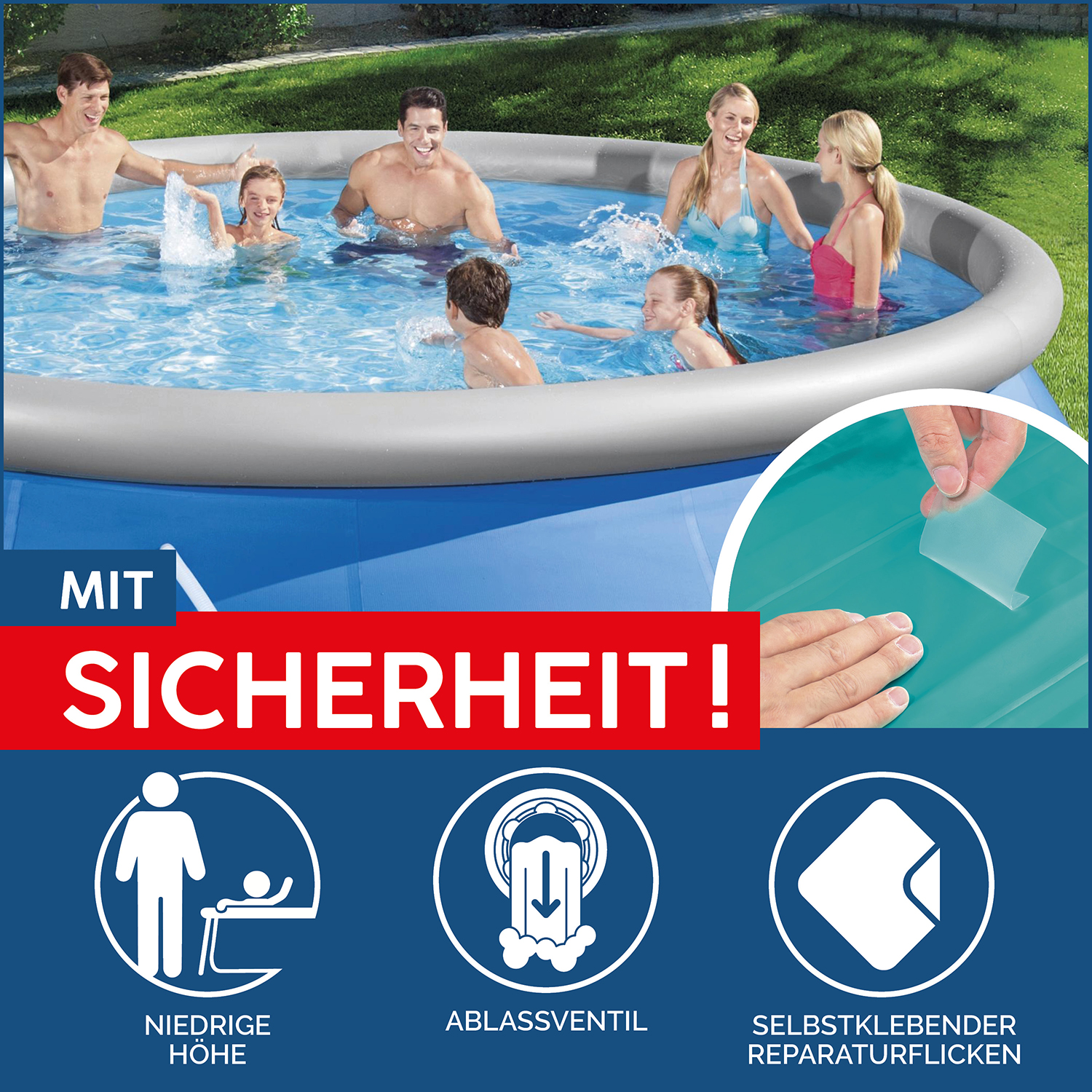 Fast Set™ Aufstellpool-Set mit Filterpumpe Ø 457 x 84 cm, blau, rund