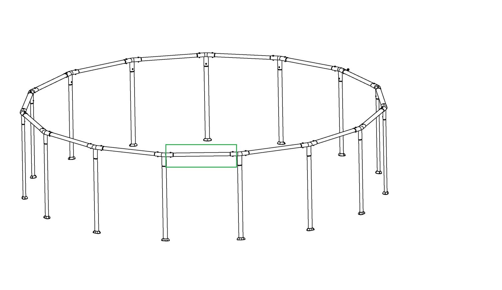 Bestway® Spare Part Top rail (grey) for Steel Pro MAX™ pool Ø 427/457 cm, round