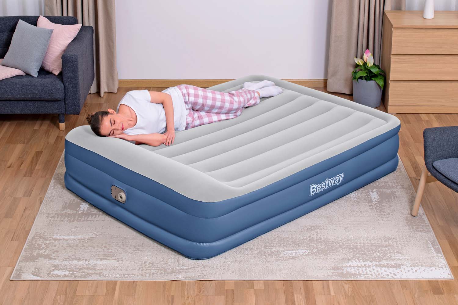 TriTech™ Doppelluftbett mit integrierter Elektropumpe 203 x 152 x 46 cm
