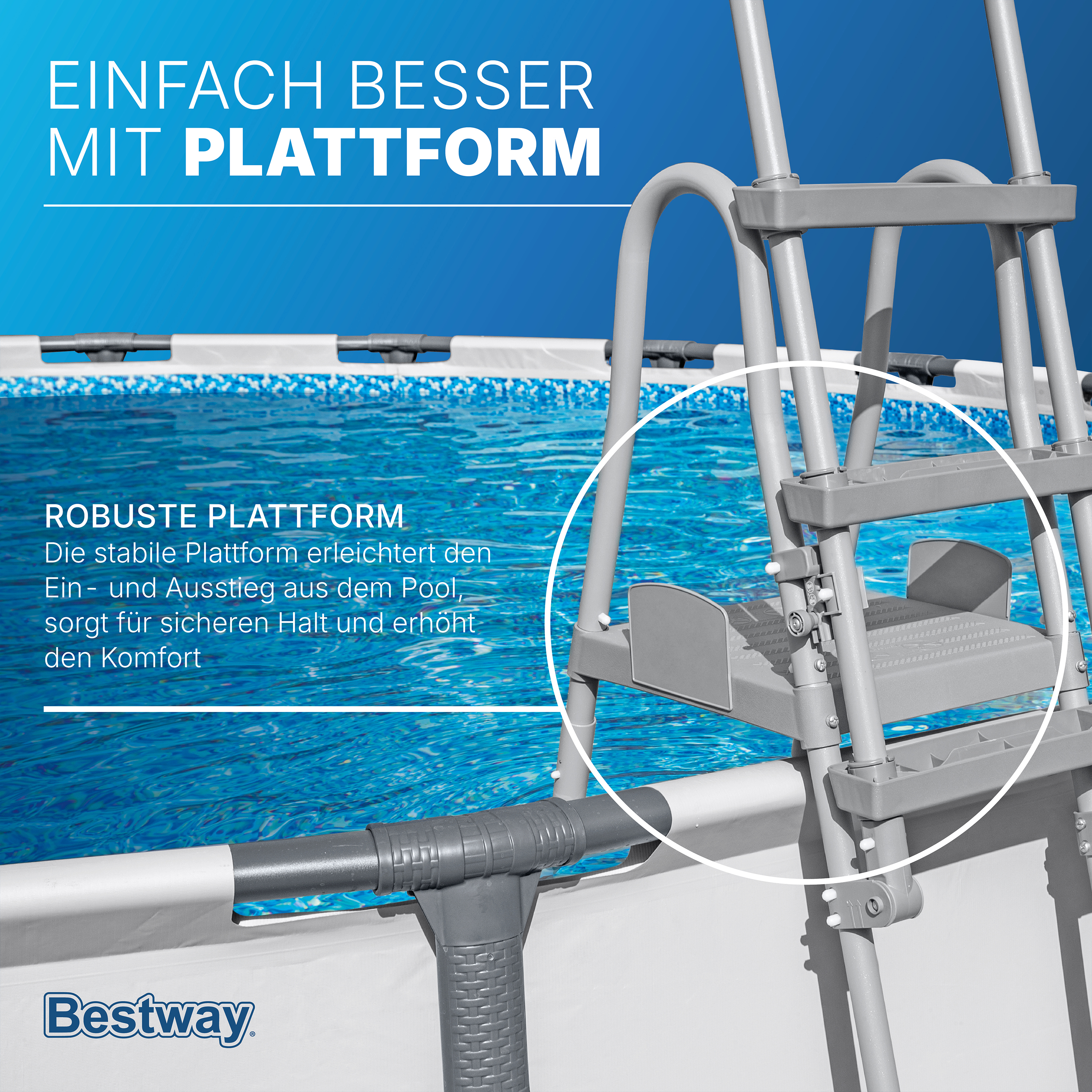 Bestway® Galvanisierte Premium-Poolleiter 132 cm Bestway® Galvanisierte Premium-Poolleiter 132 cm