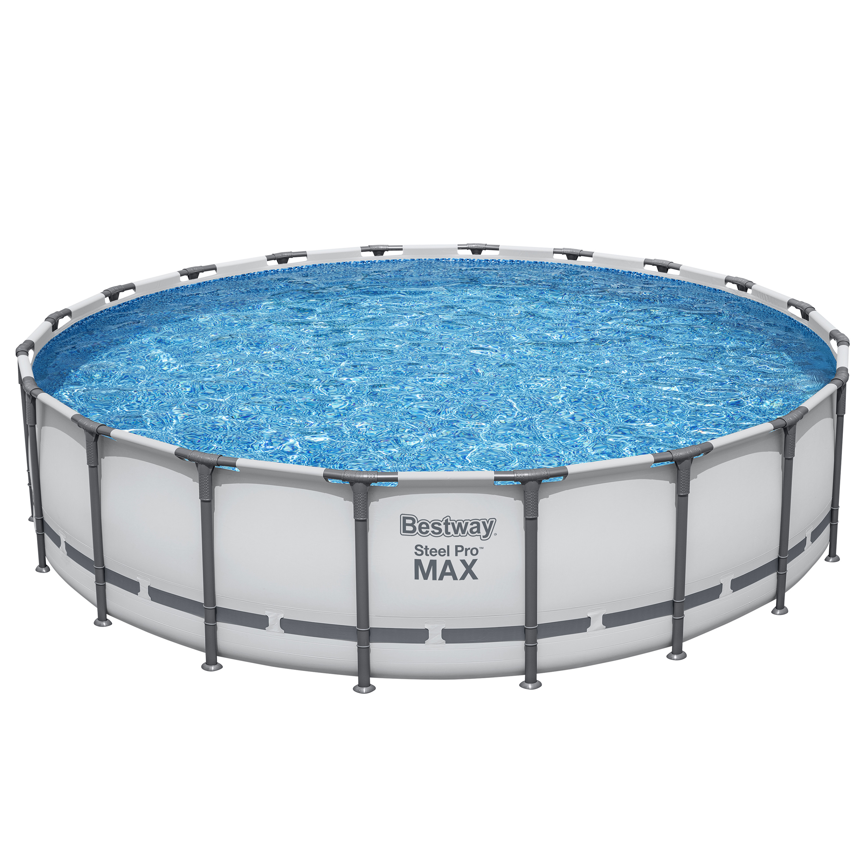 Steel Pro MAX™ Frame Pool Komplett Set mit Filterpumpe Ø 610 x 132 cm, lichtgrau, rund