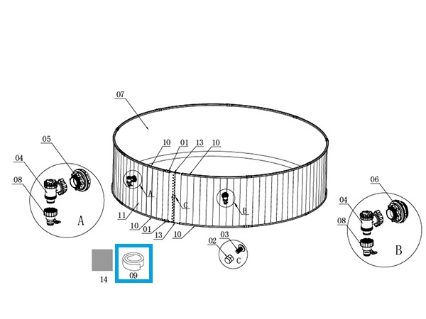 Bestway® Spare Part Self-adhesive tape 3M for Hydrium™ Splasher pool Ø 360/460 x 90 cm, round Bestway® Spare Part Self-adhesive tape 3M for Hydrium™ Splasher pool Ø 360/460 x 90 cm, round