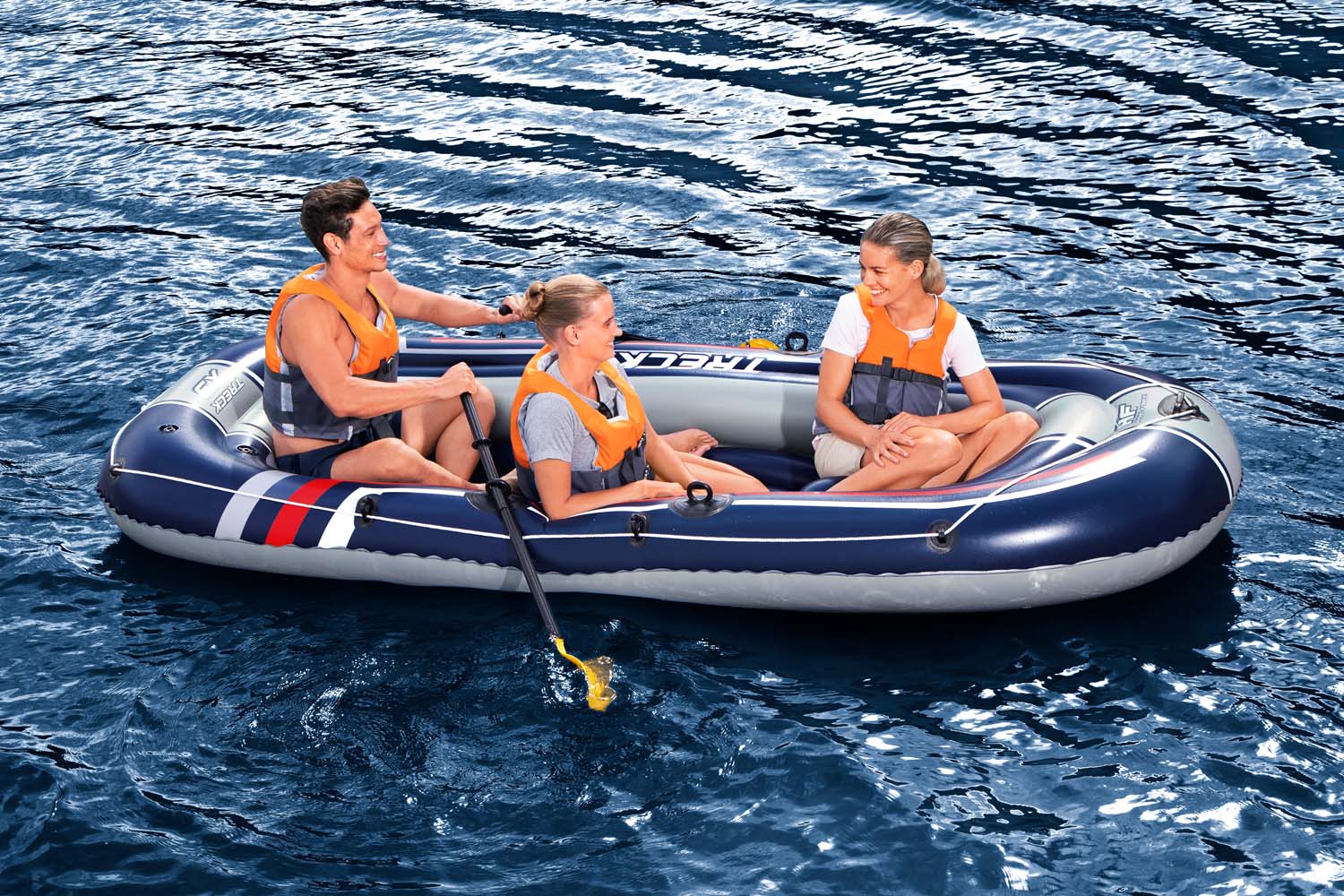 Hydro-Force™ Schlauchboot-Set für 3 Erwachsene + Kind Treck X3 307 x 126 x 39 cm