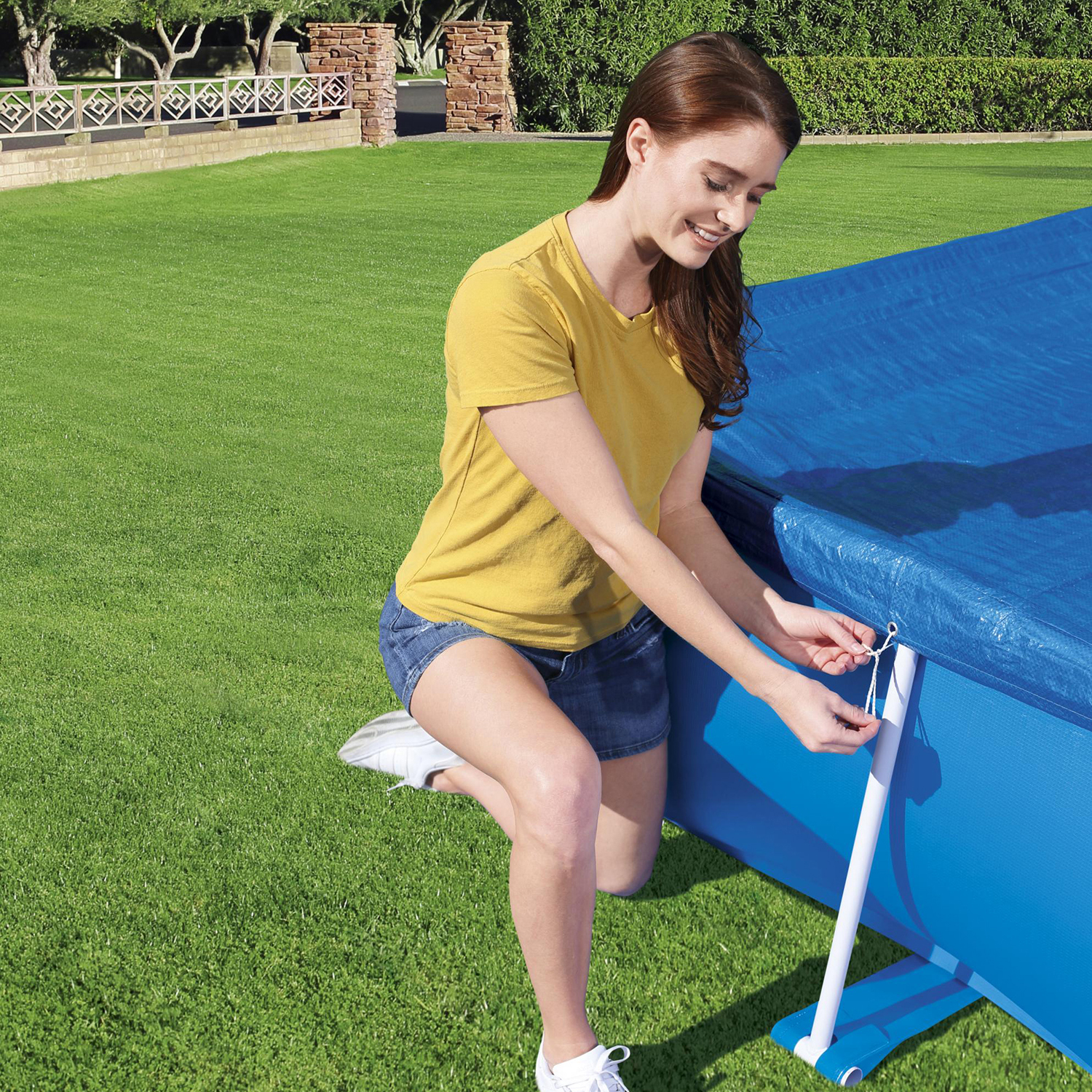 Flowclear™ PE-Abdeckplane 264 x 174 cm, blau, eckig
