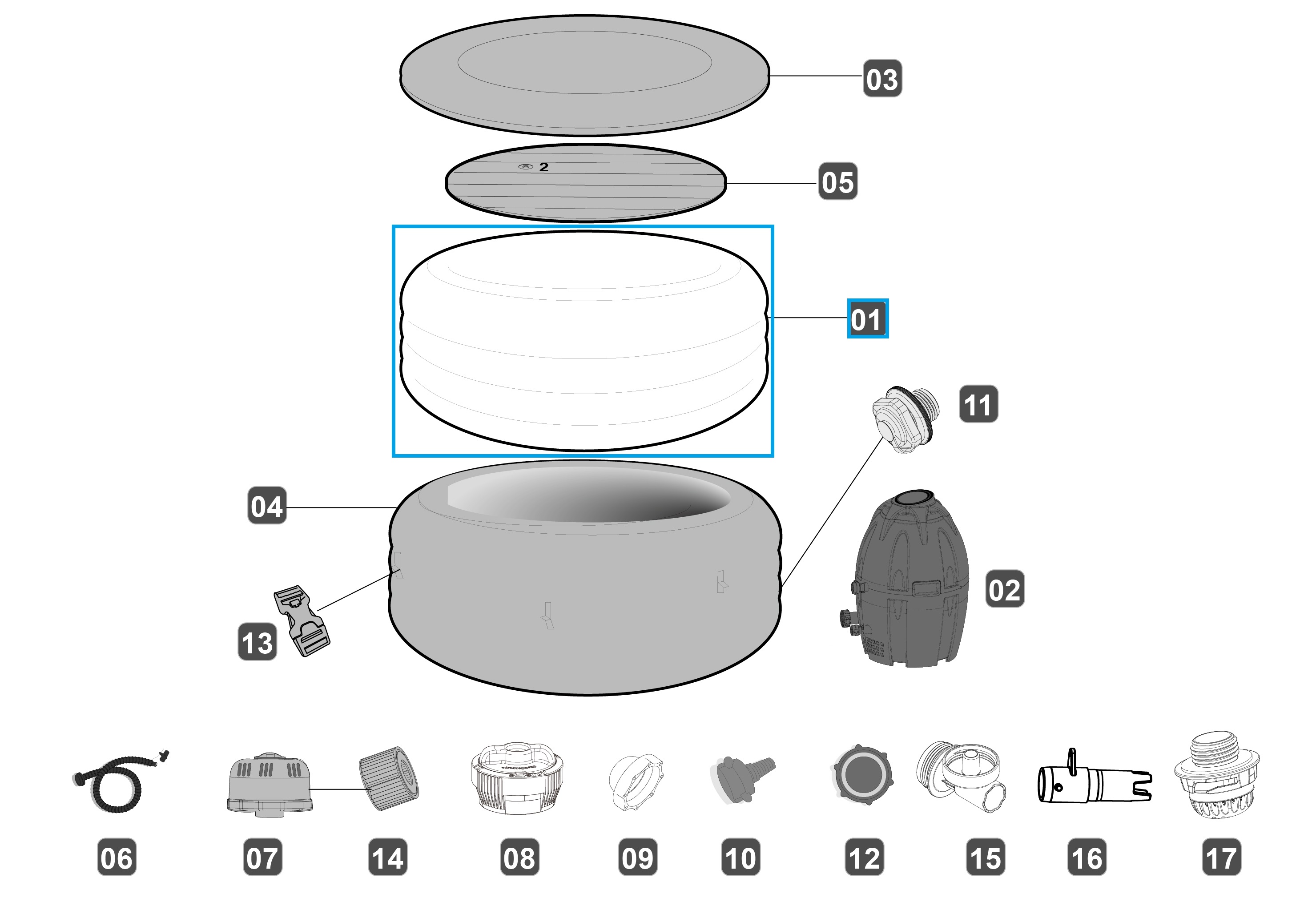 Bestway® Spare Part Lay-Z-Spa 77"x24"/1.96mx61cm Vegas AirJet Liner Bestway® Spare Part Lay-Z-Spa 77"x24"/1.96mx61cm Vegas AirJet Liner