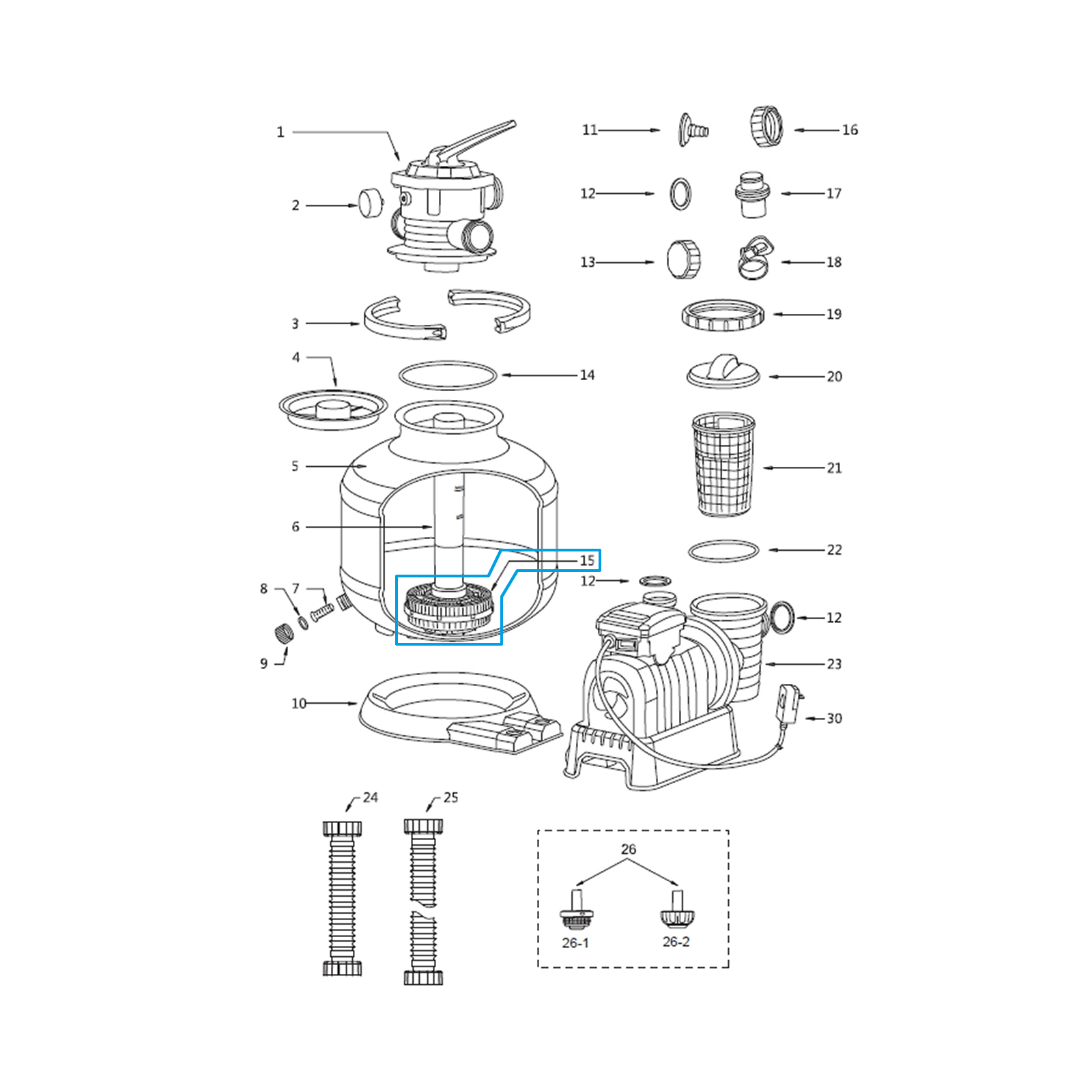 Bestway® Spare Part Filter set for Flowclear™ sand filter units (2023 / 2024)