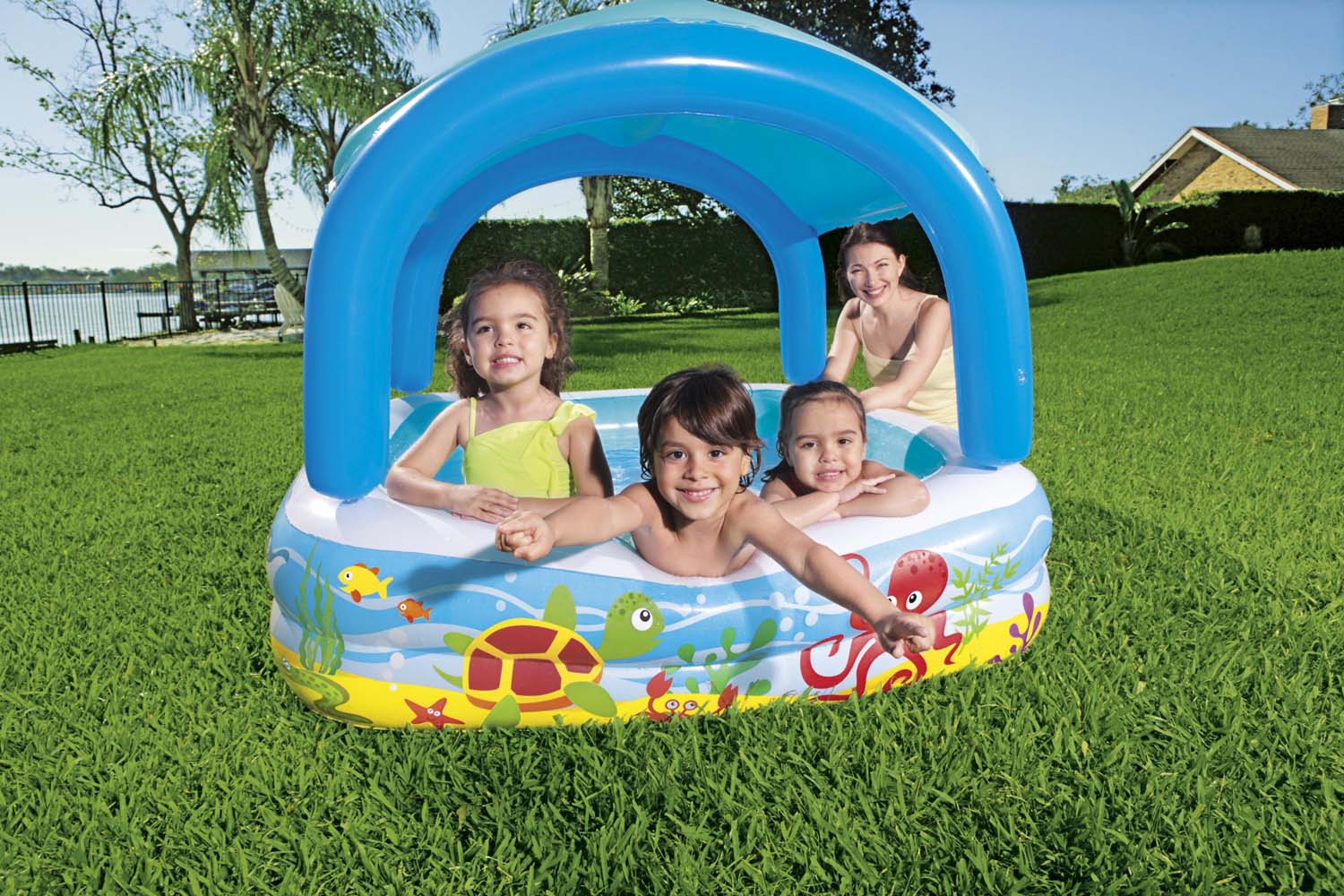 Planschbecken Beach Buddy™ mit Sonnenschutzdach 140 x 140 x 114 cm