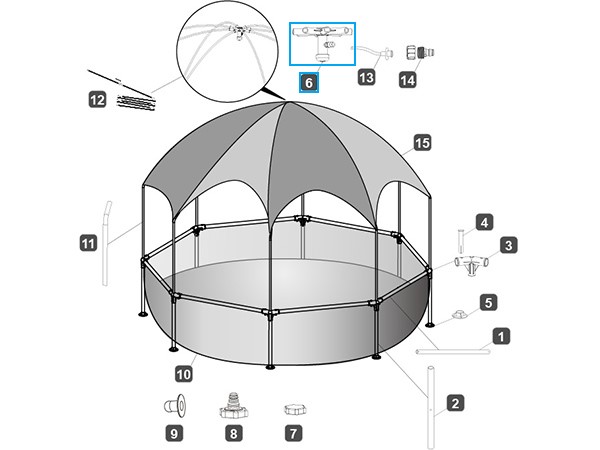 Bestway® Spare Part Hose (including the adaptor) for Steel Pro™ UV Careful™ Splash-in-Shade pool 244 x 51 cm Bestway® Spare Part Hose (including the adaptor) for Steel Pro™ UV Careful™ Splash-in-Shade pool 244 x 51 cm