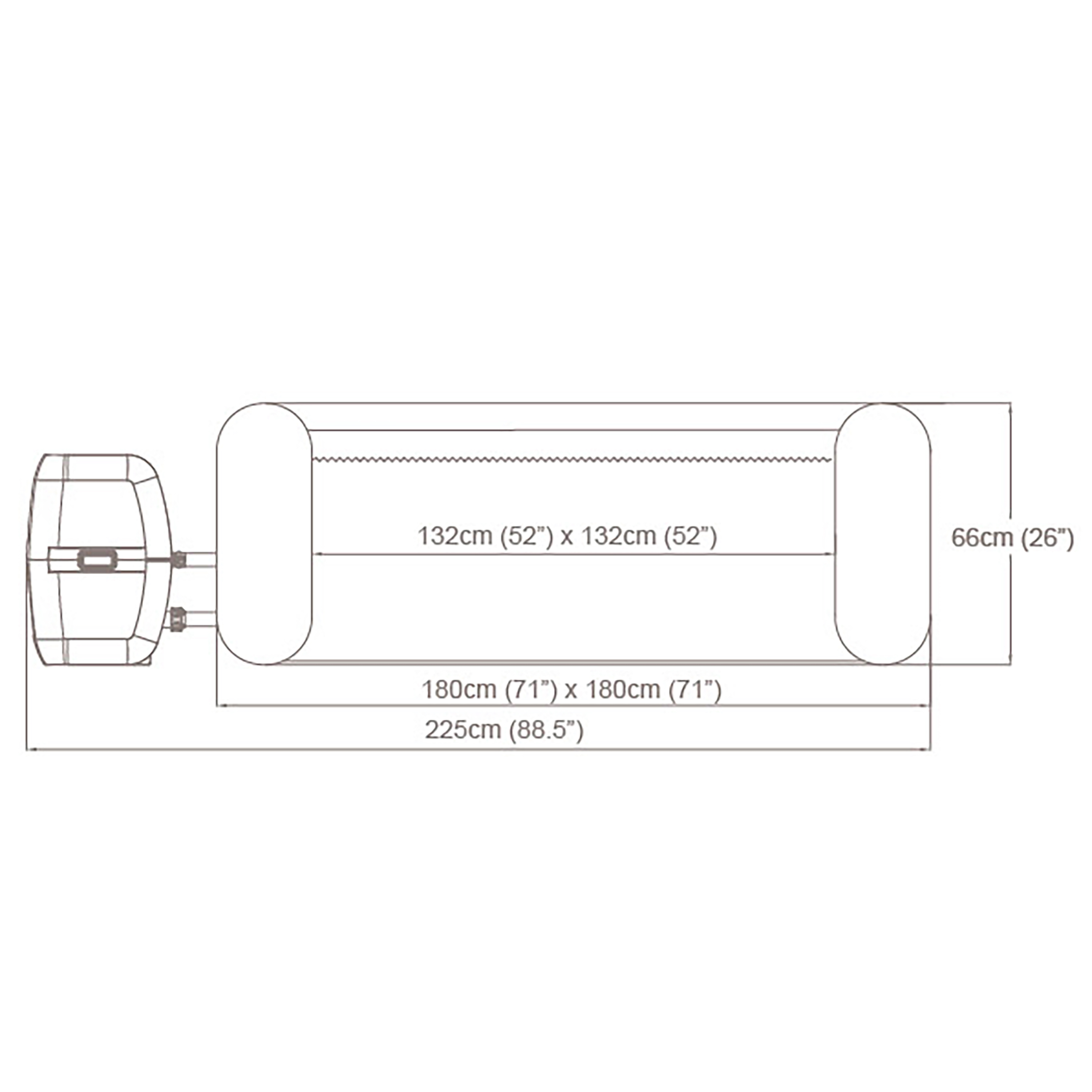 LAY-Z-SPA® Energiespar Whirlpool Ibiza AirJet™, für 4 Personen, 180 x 180 x 66 cm, Dunkelgrün