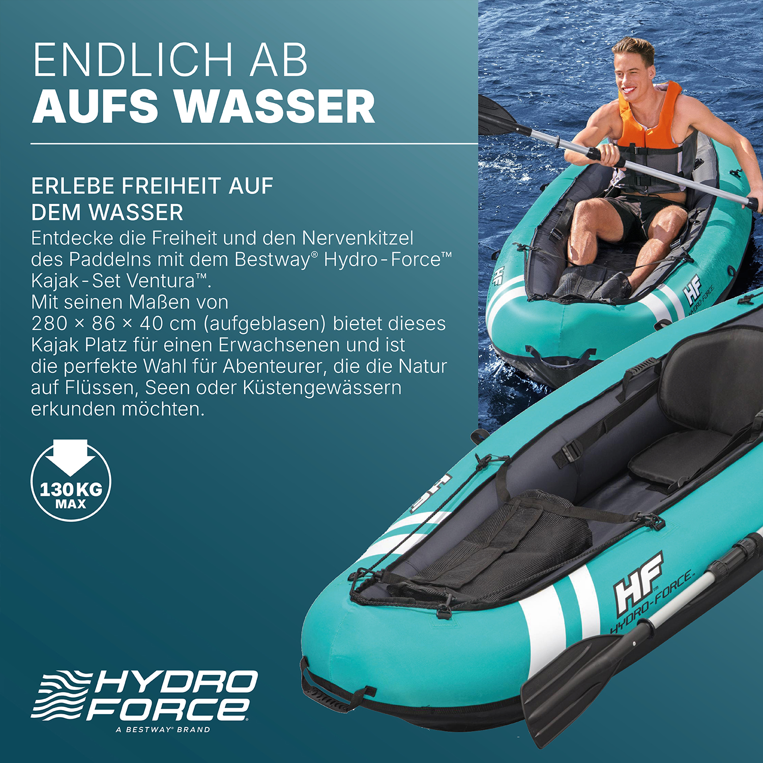 Hydro-Force™ Kajak-Set Ventura™ 280 x 86 x 40 cm Hydro-Force™ Kajak-Set Ventura™ 280 x 86 x 40 cm