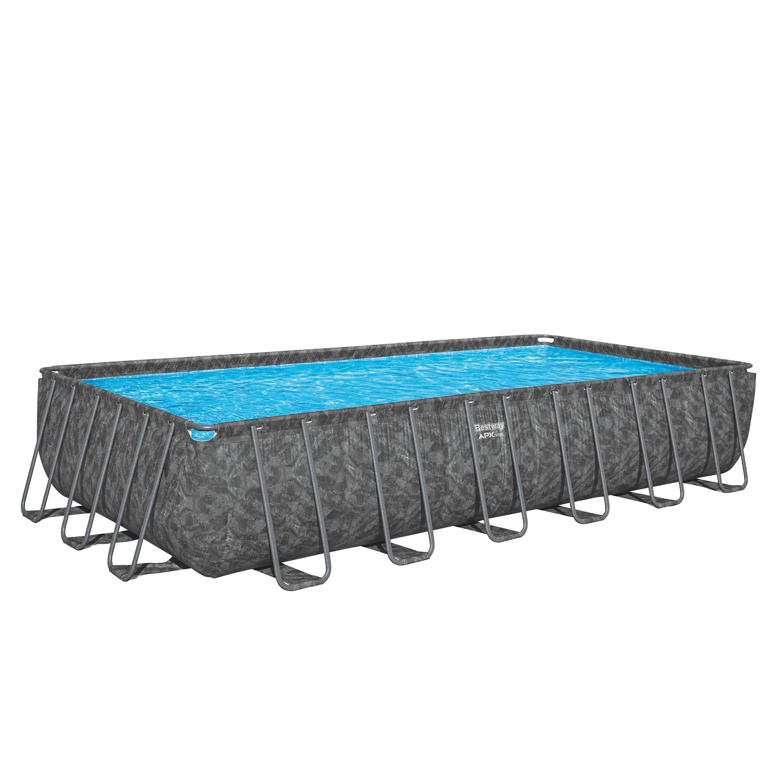 APX365™ Winterfester Solo Pool ohne Zubehör 732 x 366 x 132 cm, Marmor-Optik (Dunkel), eckig