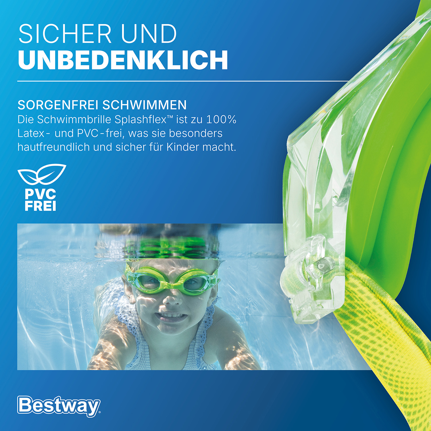 Schwimmbrille Splashflex™ ab 7 Jahren, Grün
