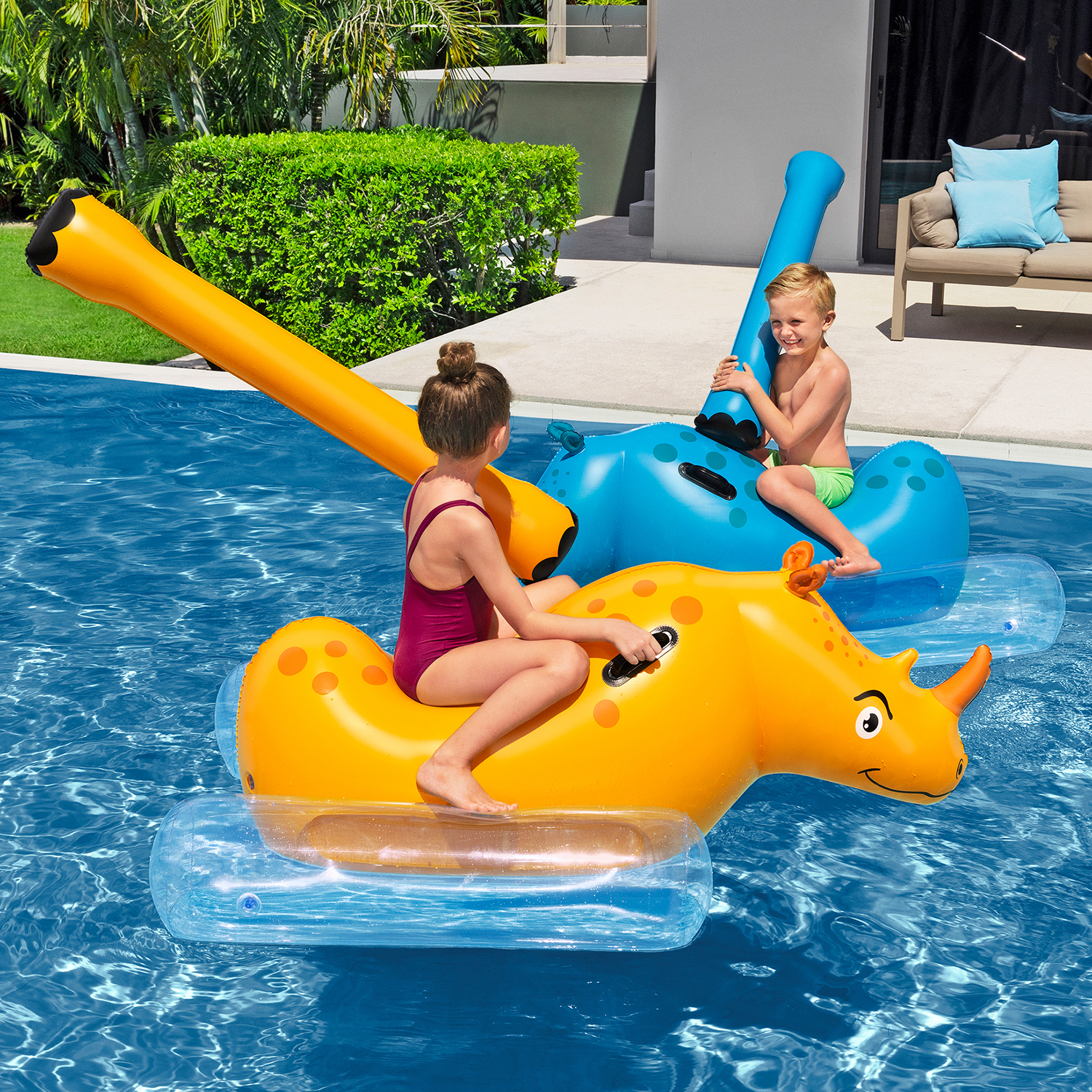 Kinder-Poolspiel Nashorn für 2 Personen 148 x 89 x 61 cm