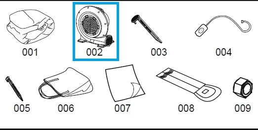 Bestway® Spare Part Blower motor (orange | EU) for various H2OGO!® Waterparks