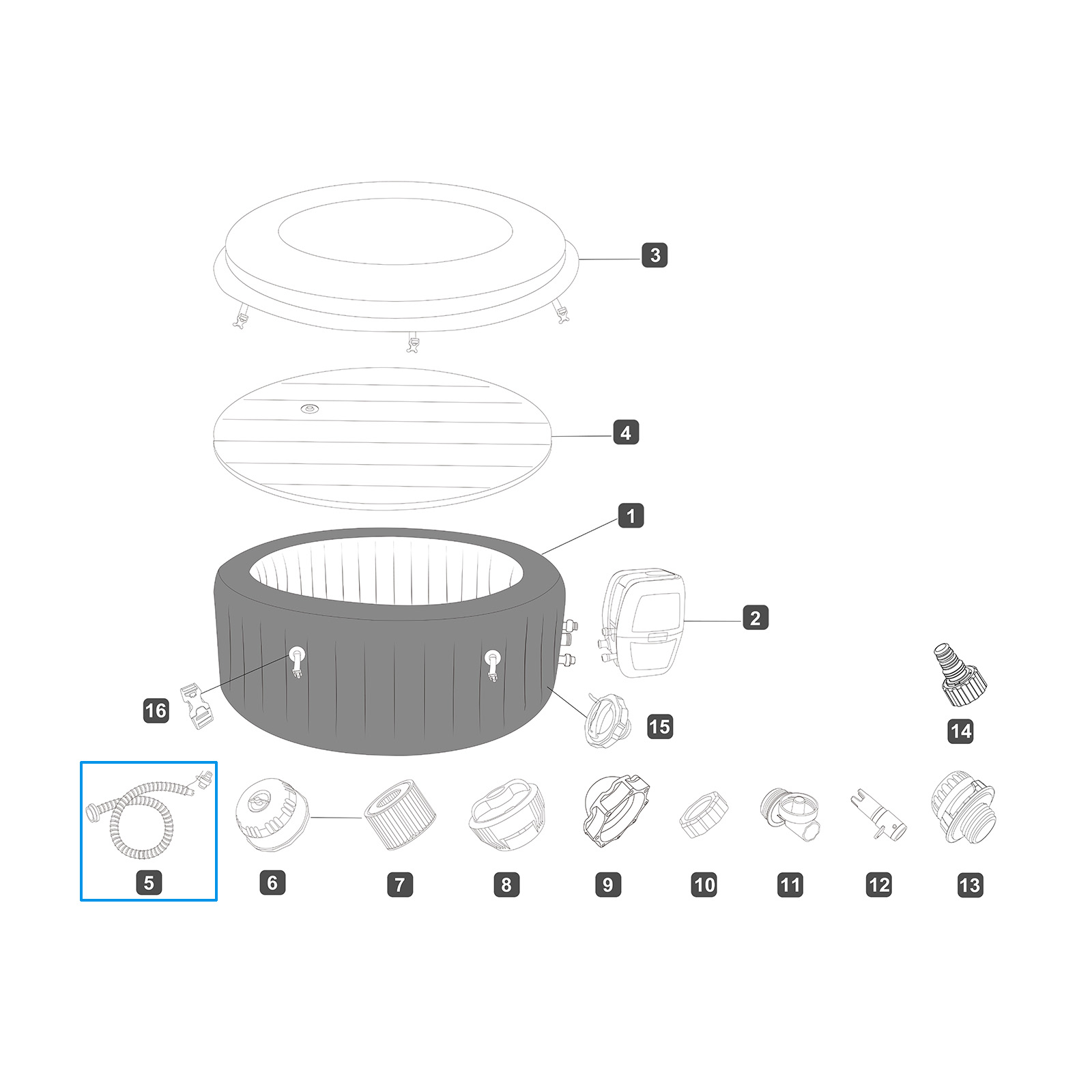 Bestway® Ersatzteil Belüftungsschlauch für LAY-Z-SPA® EnergySense Whirlpools (ab 2026)