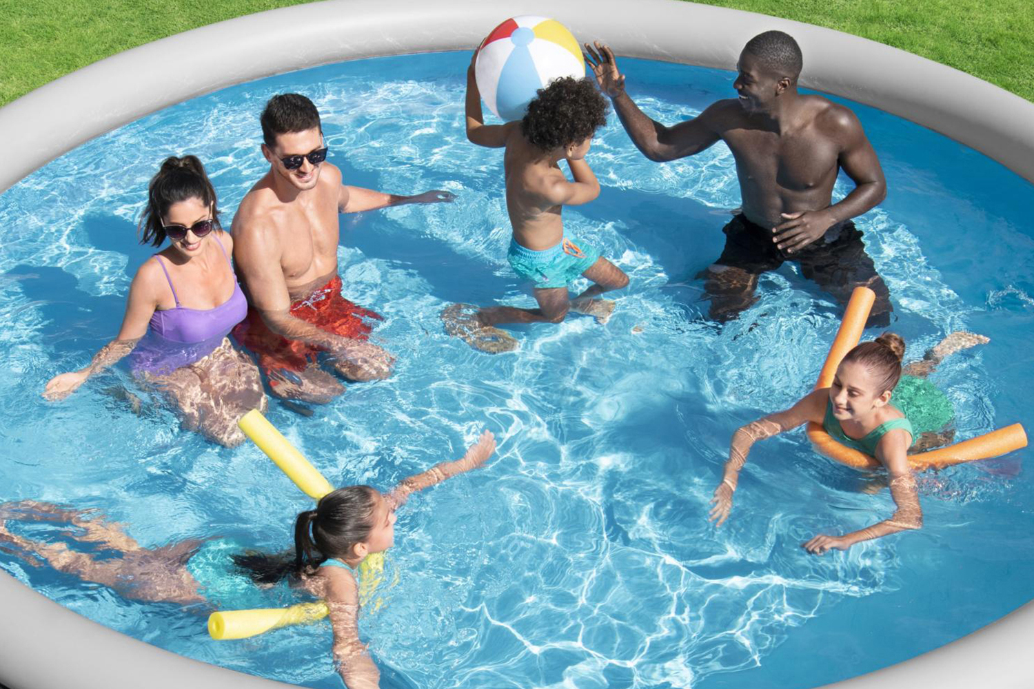 Fast Set™ Aufstellpool Set mit Filterpumpe Ø 457 x 84 cm, Rattan-Optik (Schiefergrau), rund Fast Set™ Aufstellpool Set mit Filterpumpe Ø 457 x 84 cm, Rattan-Optik (Schiefergrau), rund