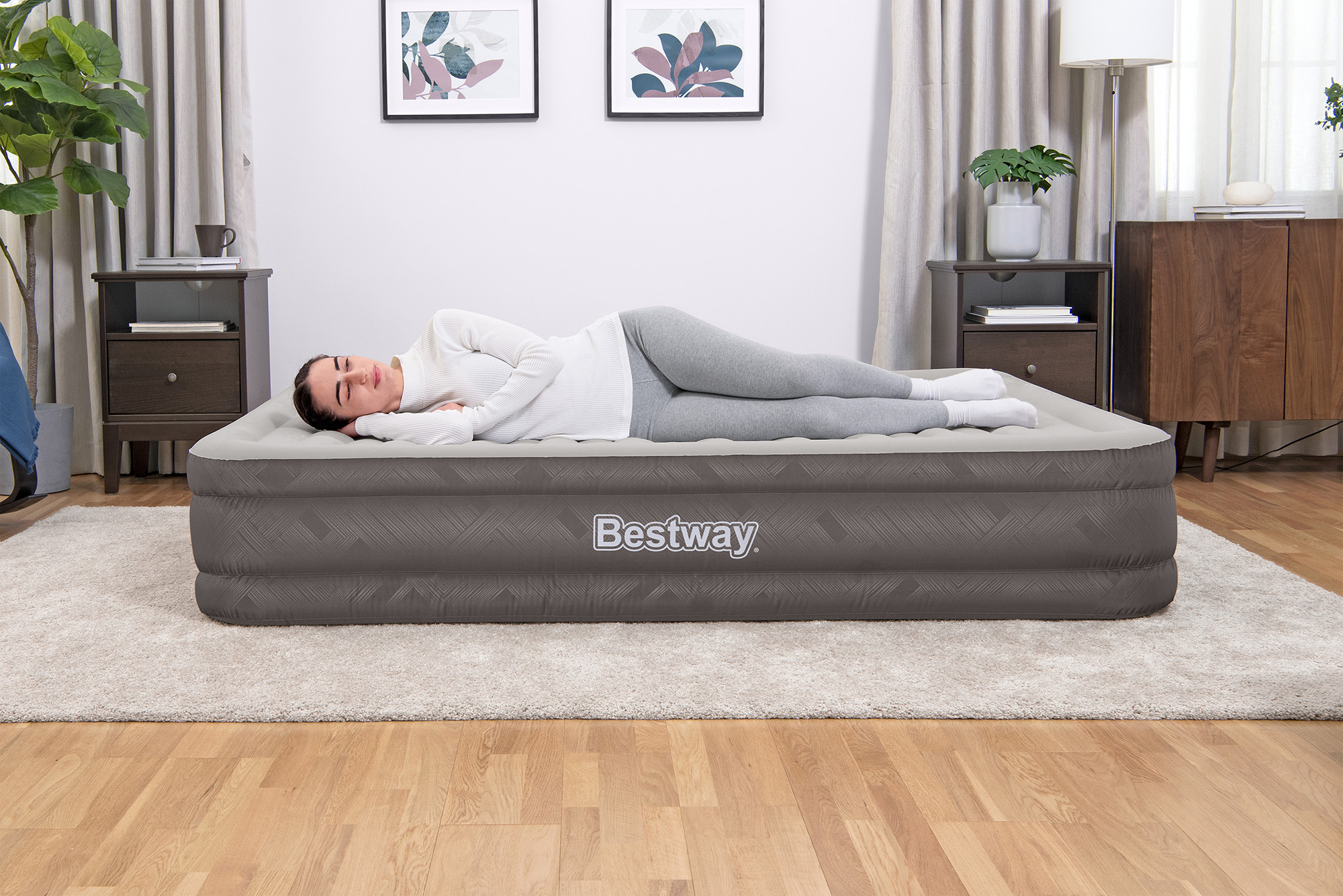 Fortech™ Doppelluftbett mit integrierter Elektropumpe 203 x 152 x 36 cm Fortech™ Doppelluftbett mit integrierter Elektropumpe 203 x 152 x 36 cm