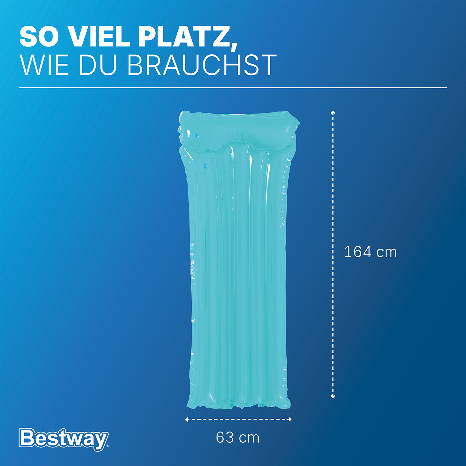 Luftmatratze Transparent 183 x 76 cm, Türkis