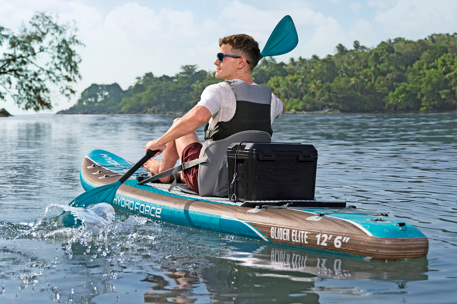 Hydro Force® SUP Touring Board-Set Glider Elite™ mit Sitz 381 x 79 x 15 cm