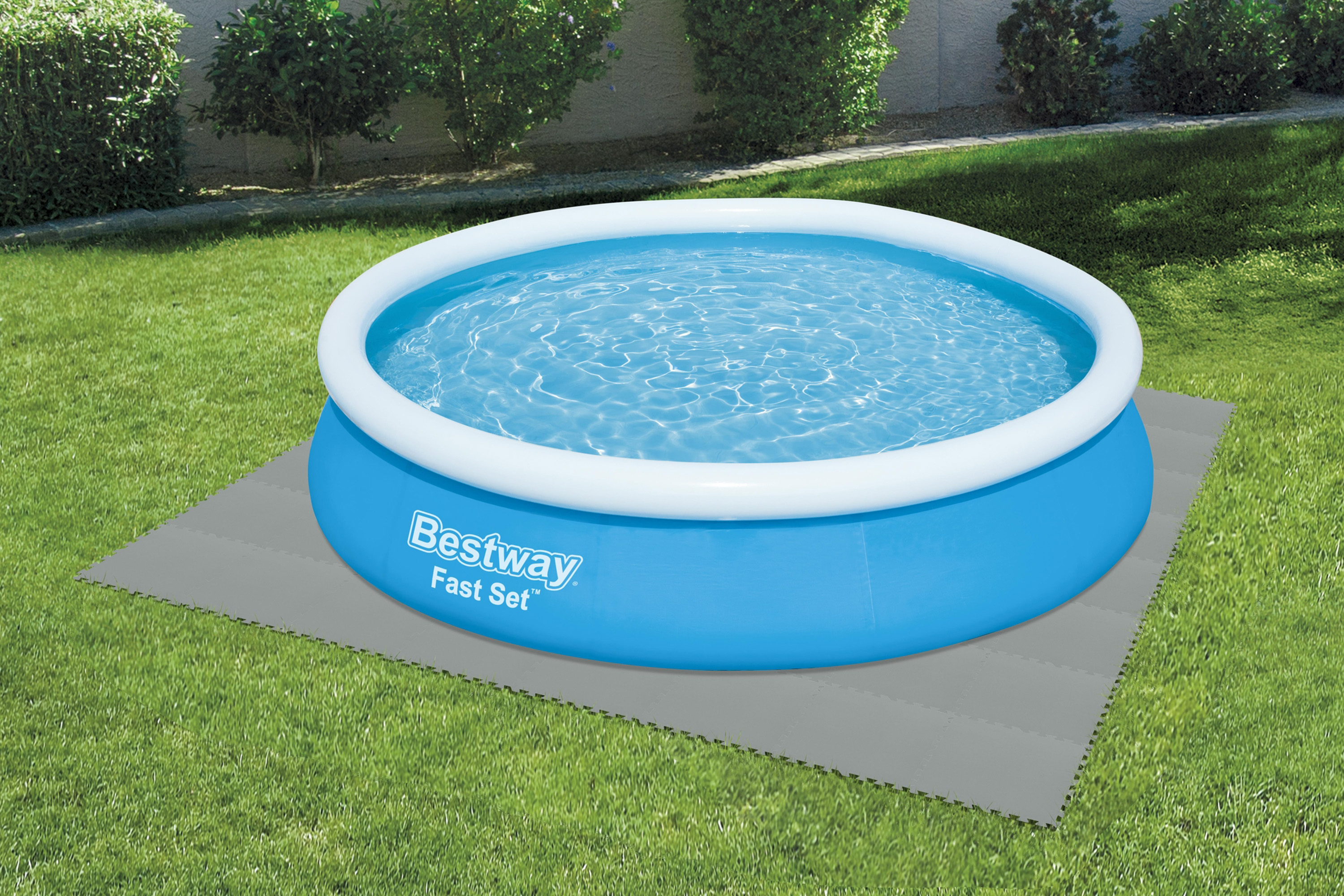 Flowclear™ Pool Bodenschutzfliesen Set, 9 Stück á 50 x 50 cm, grau