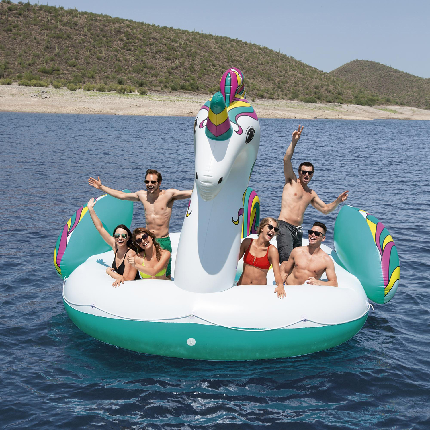 6 Personen Badeinsel Einhorn 590 x 404 cm